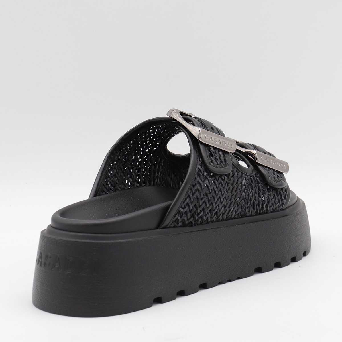 Casadei Black Slip-on Sandals