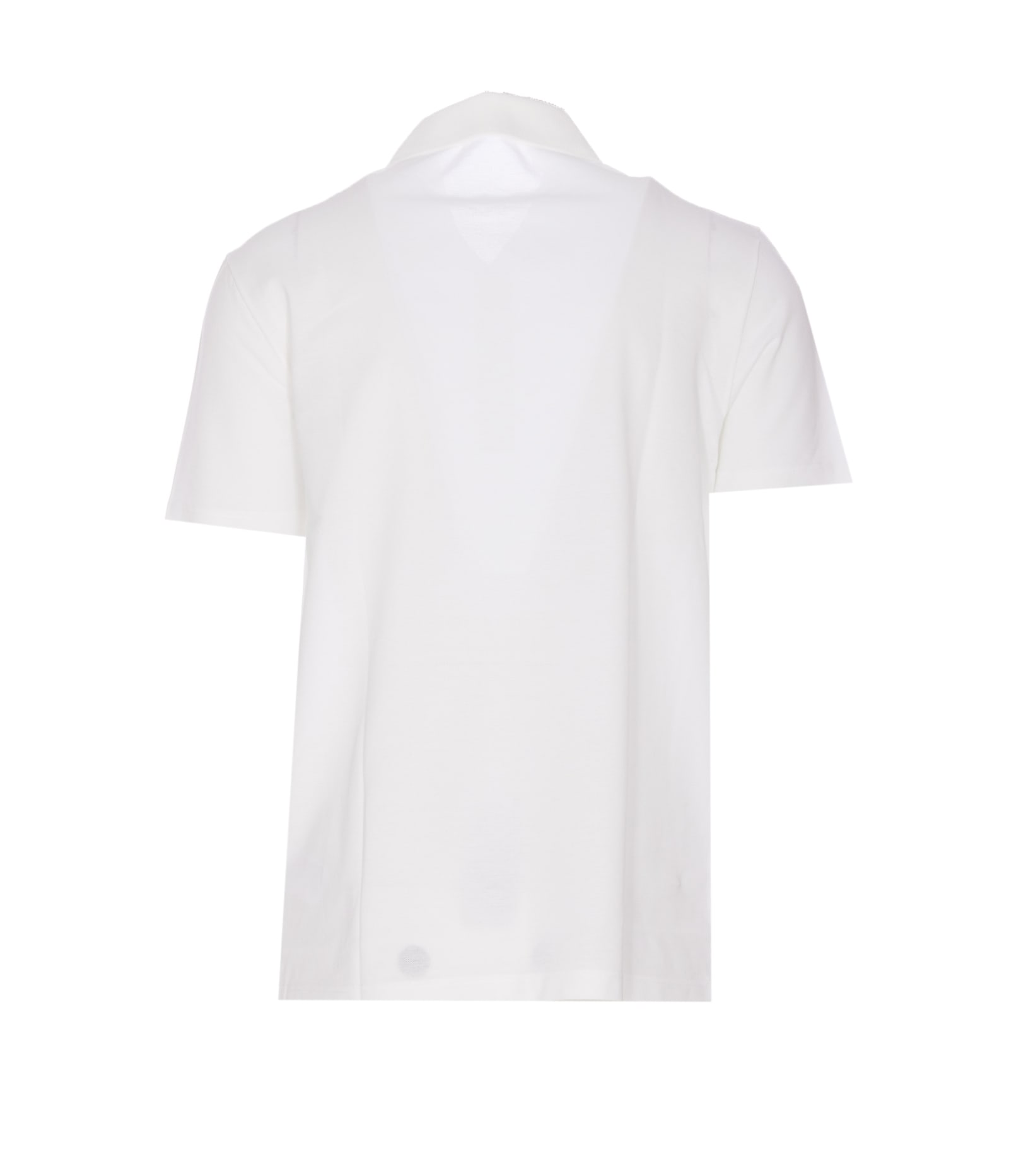 Shop Versace Medusa Embroidered Polo In White
