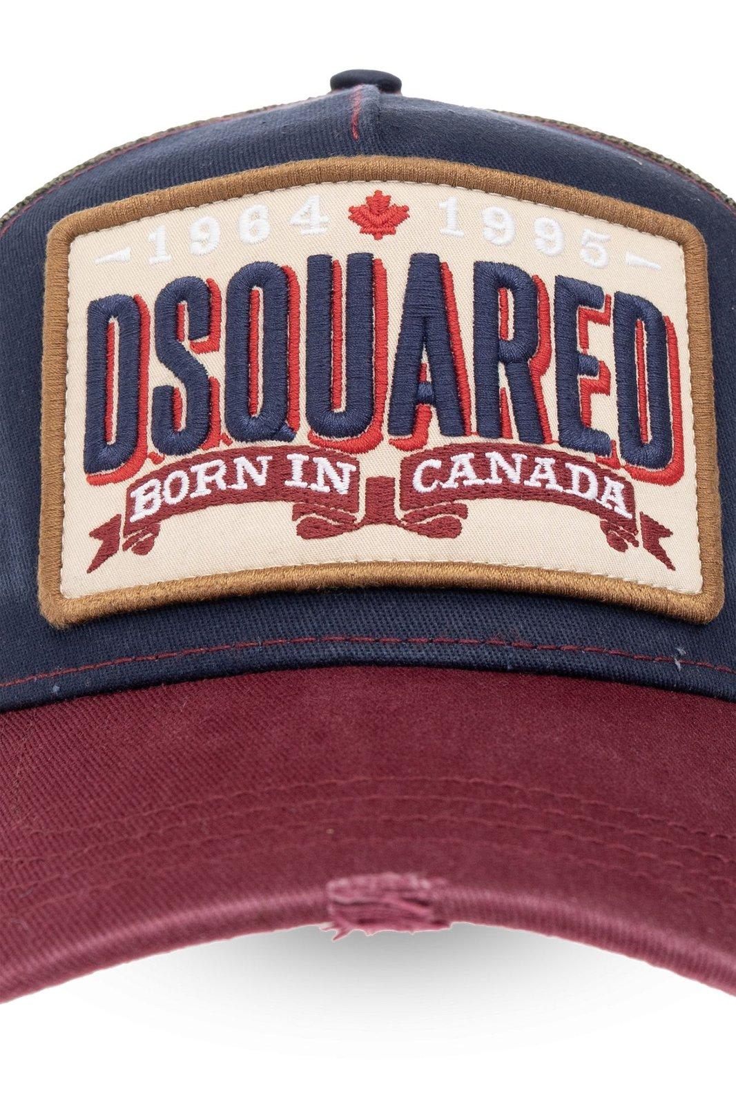 Shop Dsquared2 Born In Canada Logo Cap In Bordeaux Navy