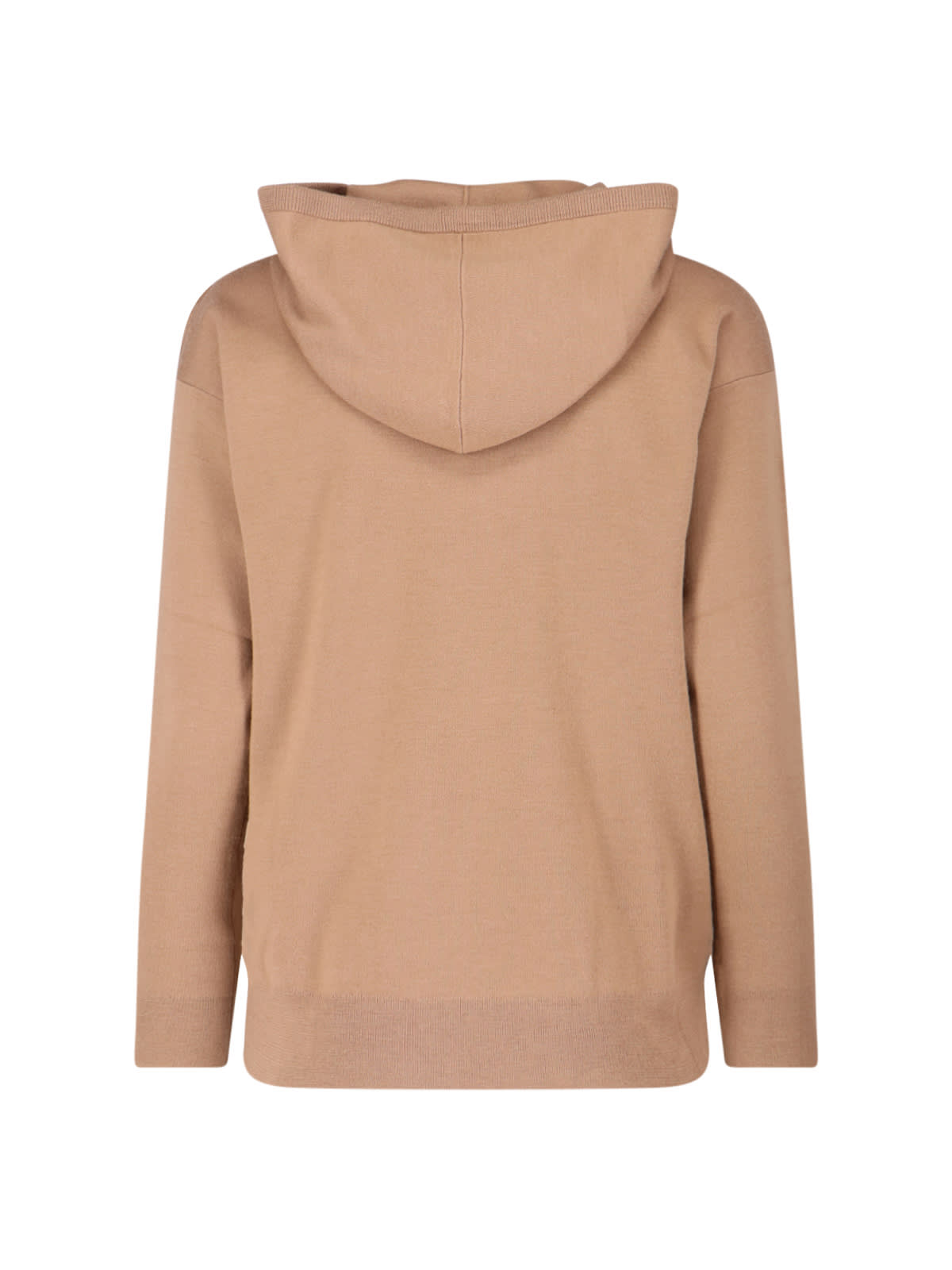 Max Mara Virgin Wool Hoodie In Nude