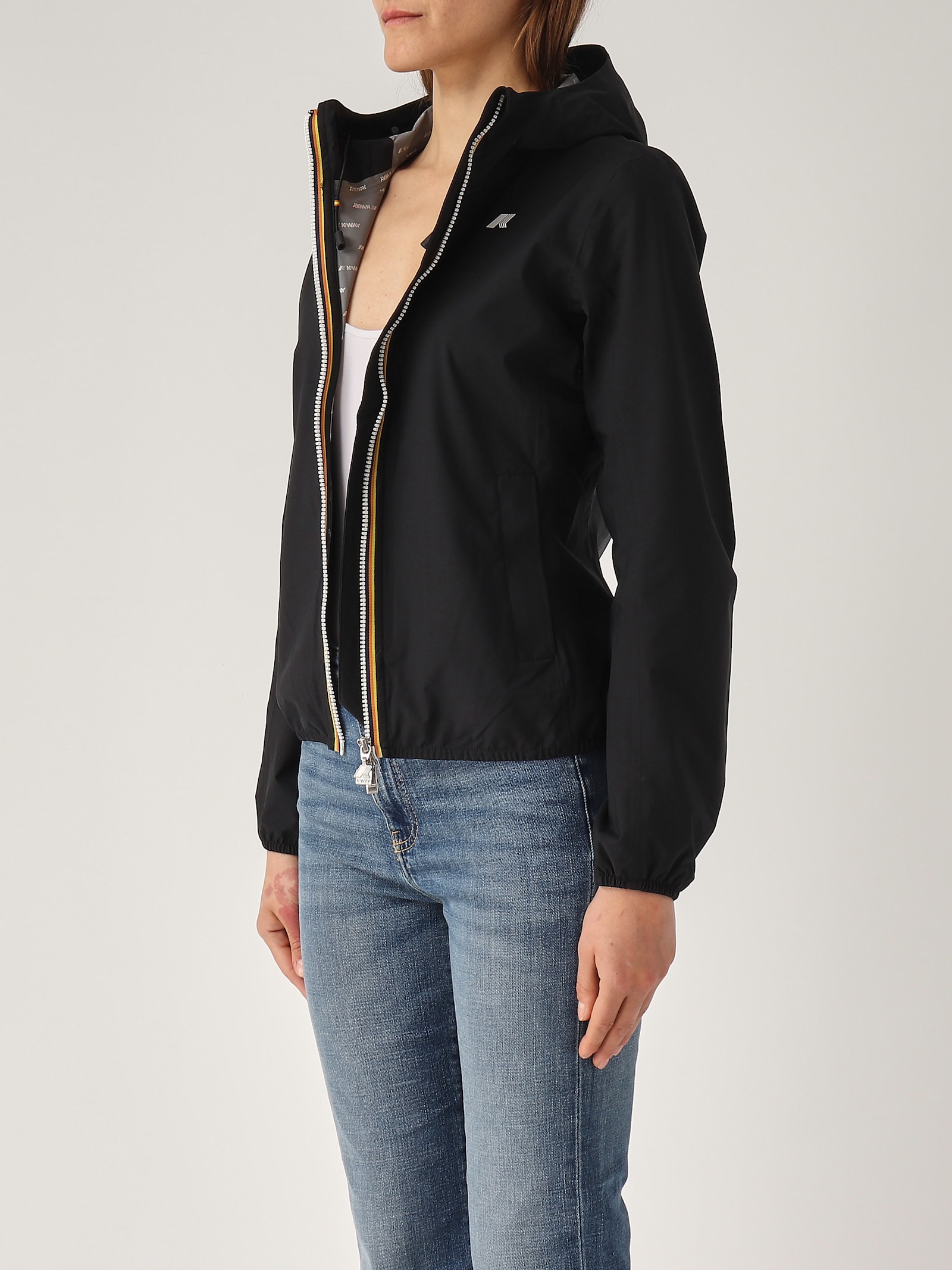 K-way Lily Stretch Dot Jacket In Nero