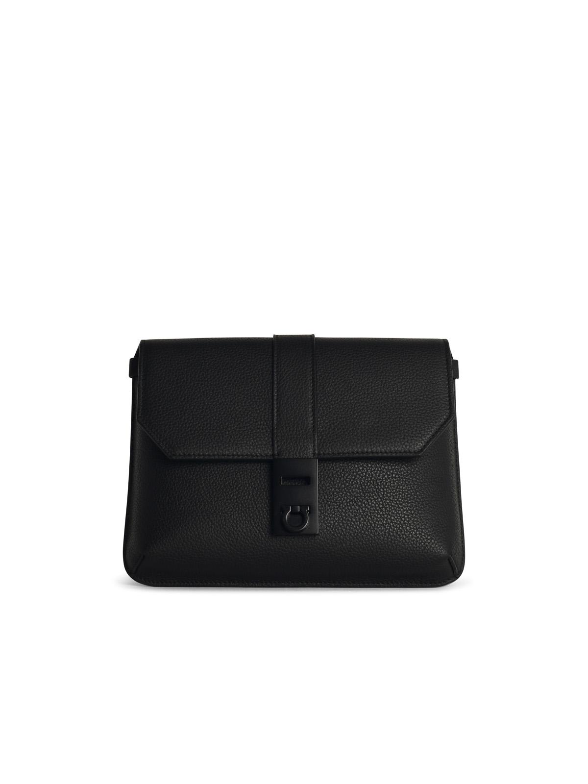 Shop Ferragamo Twins Black Leather Waist Bag