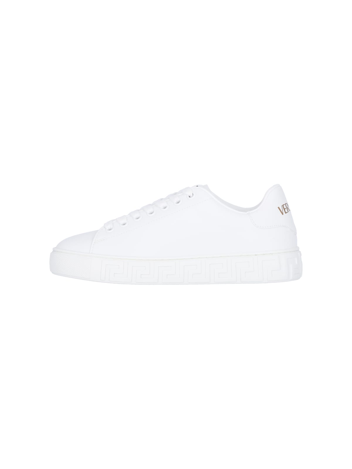 Shop Versace Greca Sneakers In White