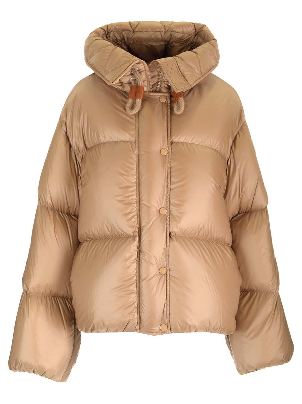 Shop Moncler Borey Down Jacket In Beige