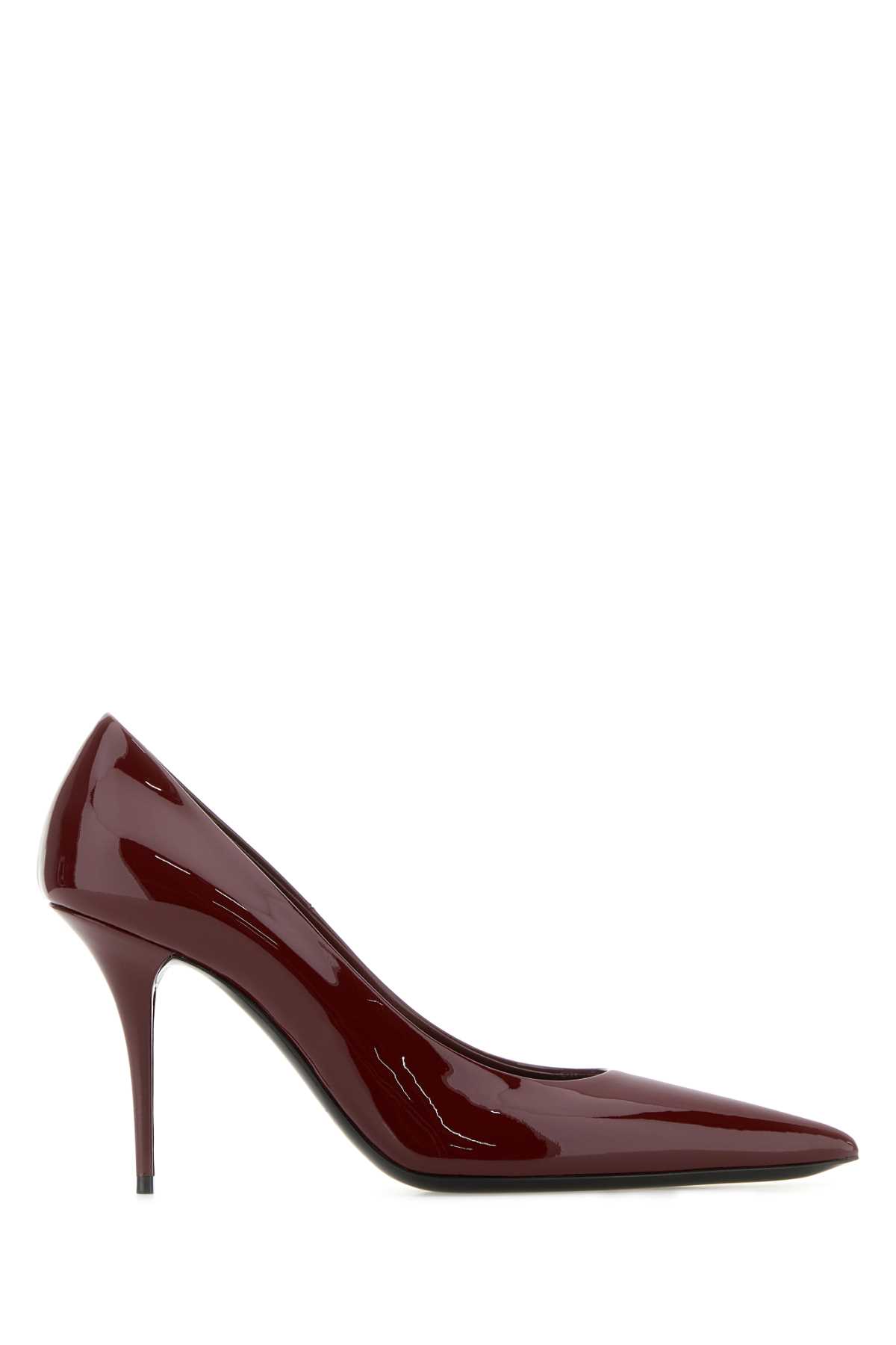 SAINT LAURENT BURGUNDY LEATHER NORMA PUMPS 