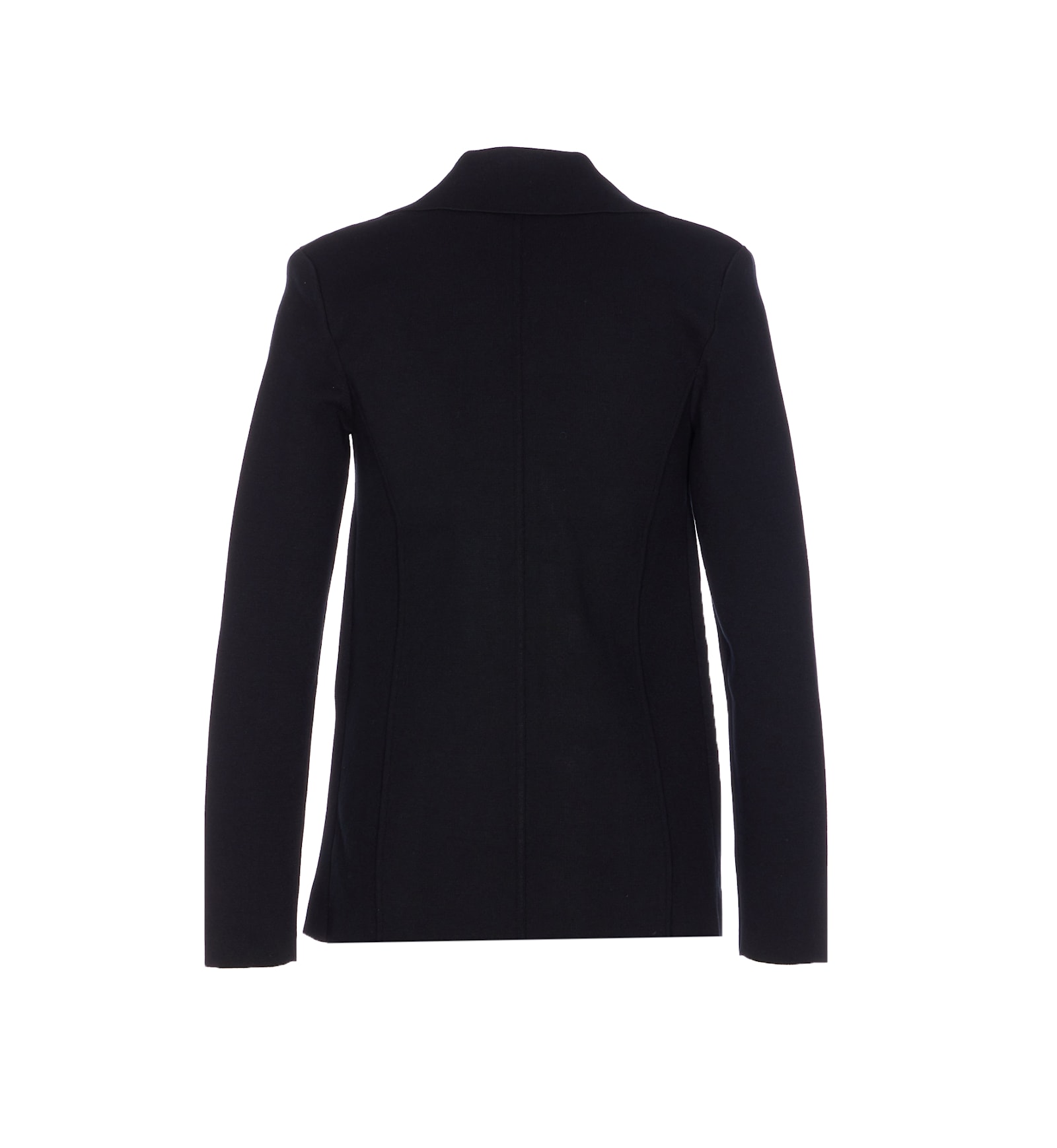 Elisabetta Franchi Double-breasted Knit Jacket With Embroidery Clothing In Black