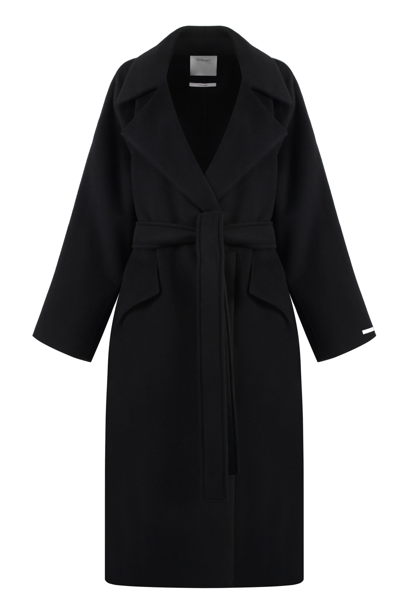 Shop Sportmax Orense Wool And Cashmere Coat In Black