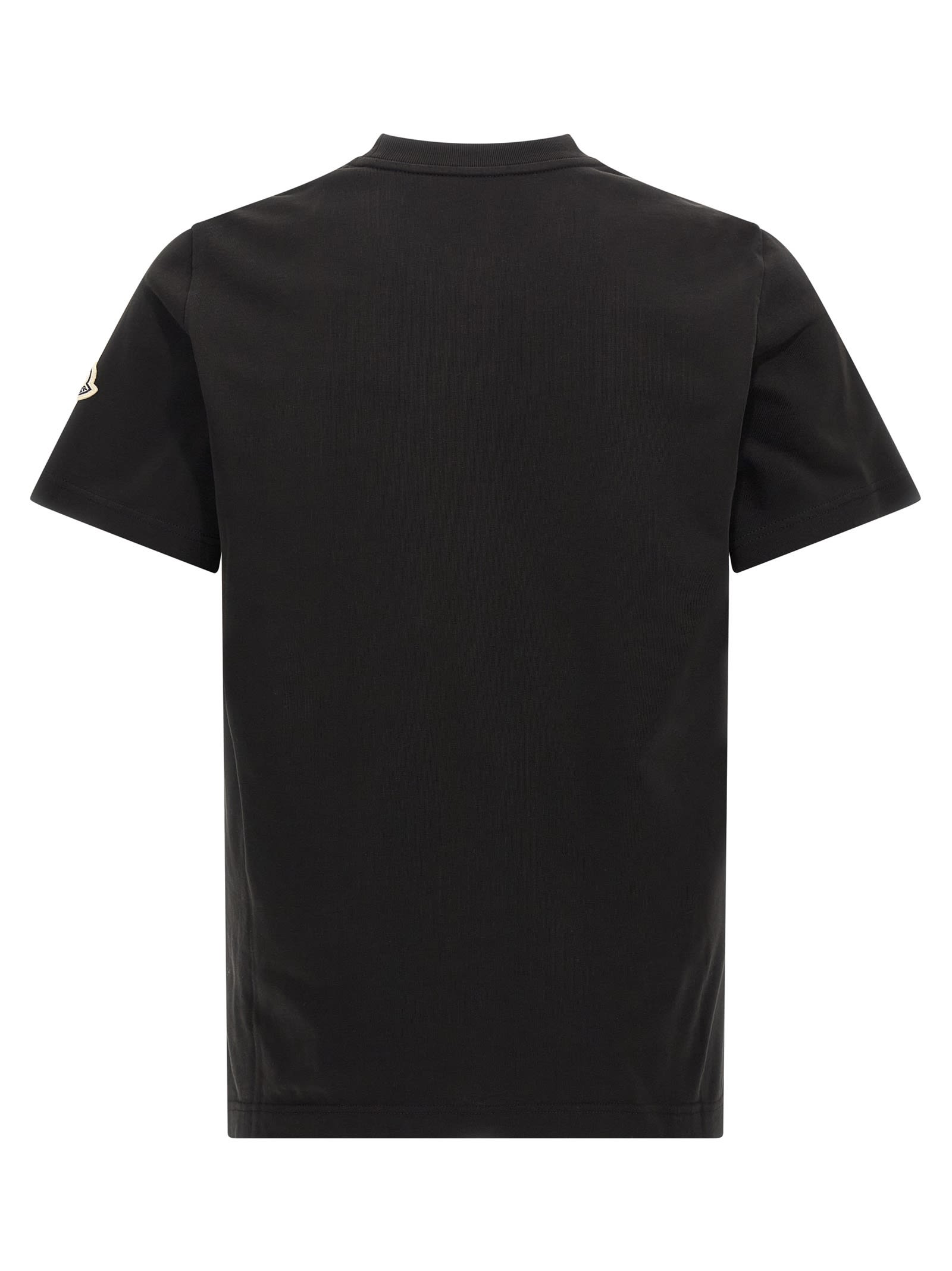 Moncler Logo Embroidered Crew Neck T-shirt Patch In Black