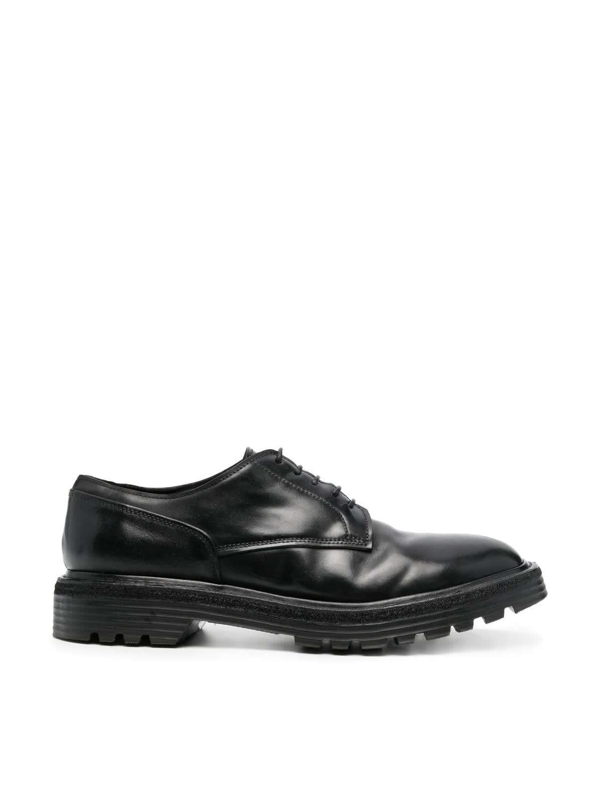 Premiata King Brass Lace-up Mandrake Gy Washed In Black