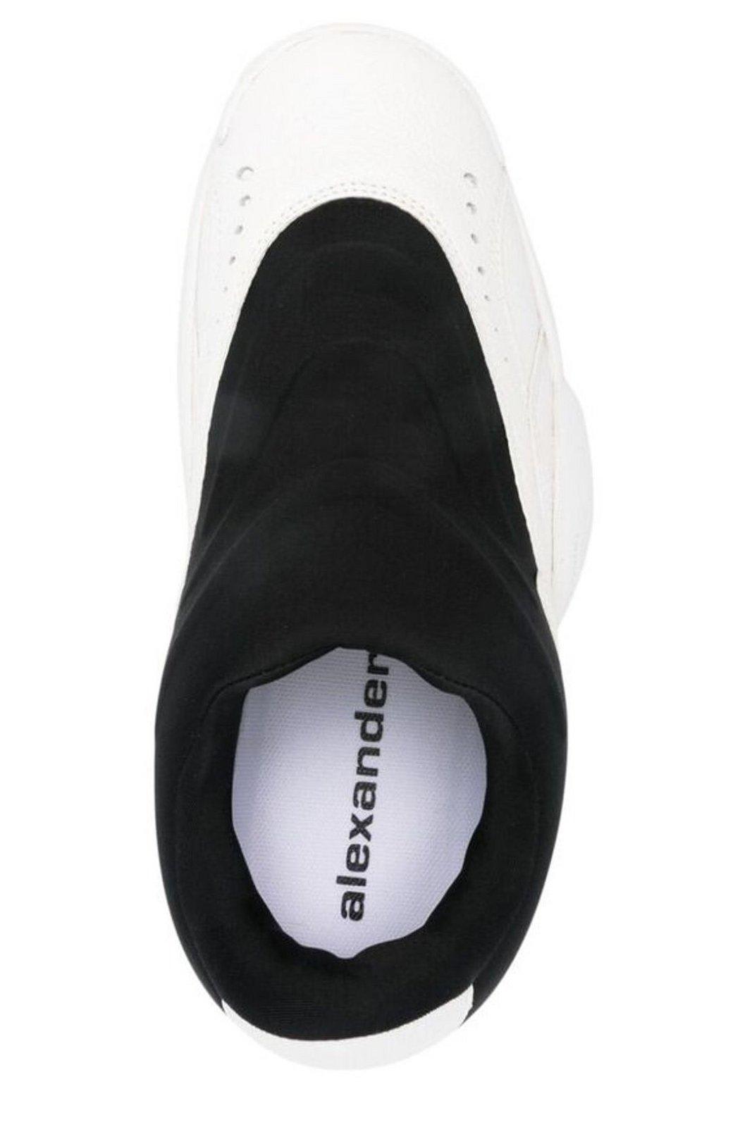Shop Alexander Wang Lace-up Sneakers In Black/white
