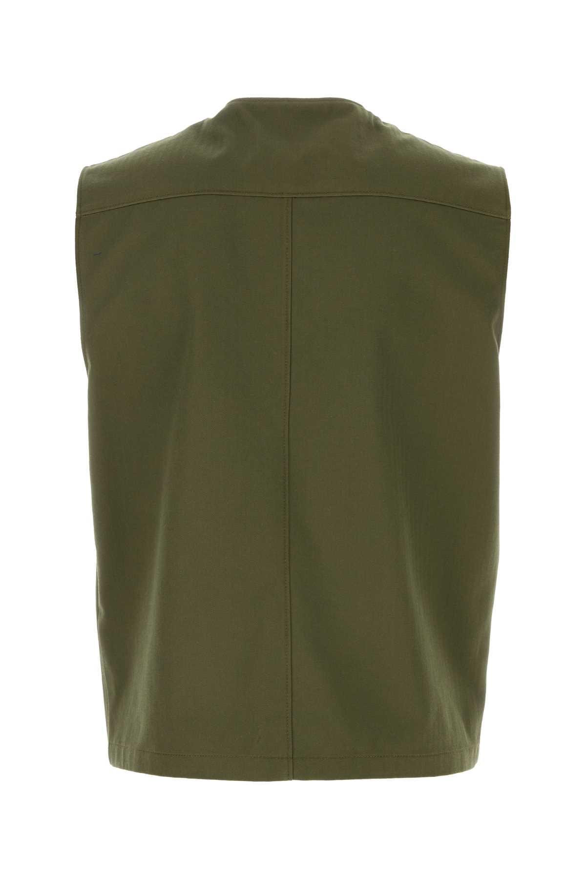 Shop Prada Army Green Cotton Vest In Militare