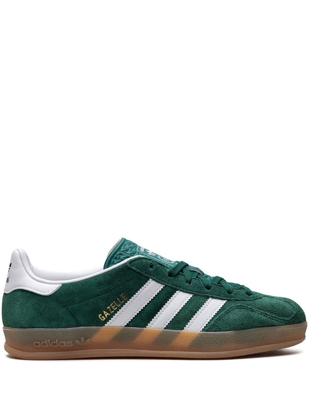 Shop Adidas Originals Gazelle Indoor Sneakers In Collgreen Ftwwht Gum