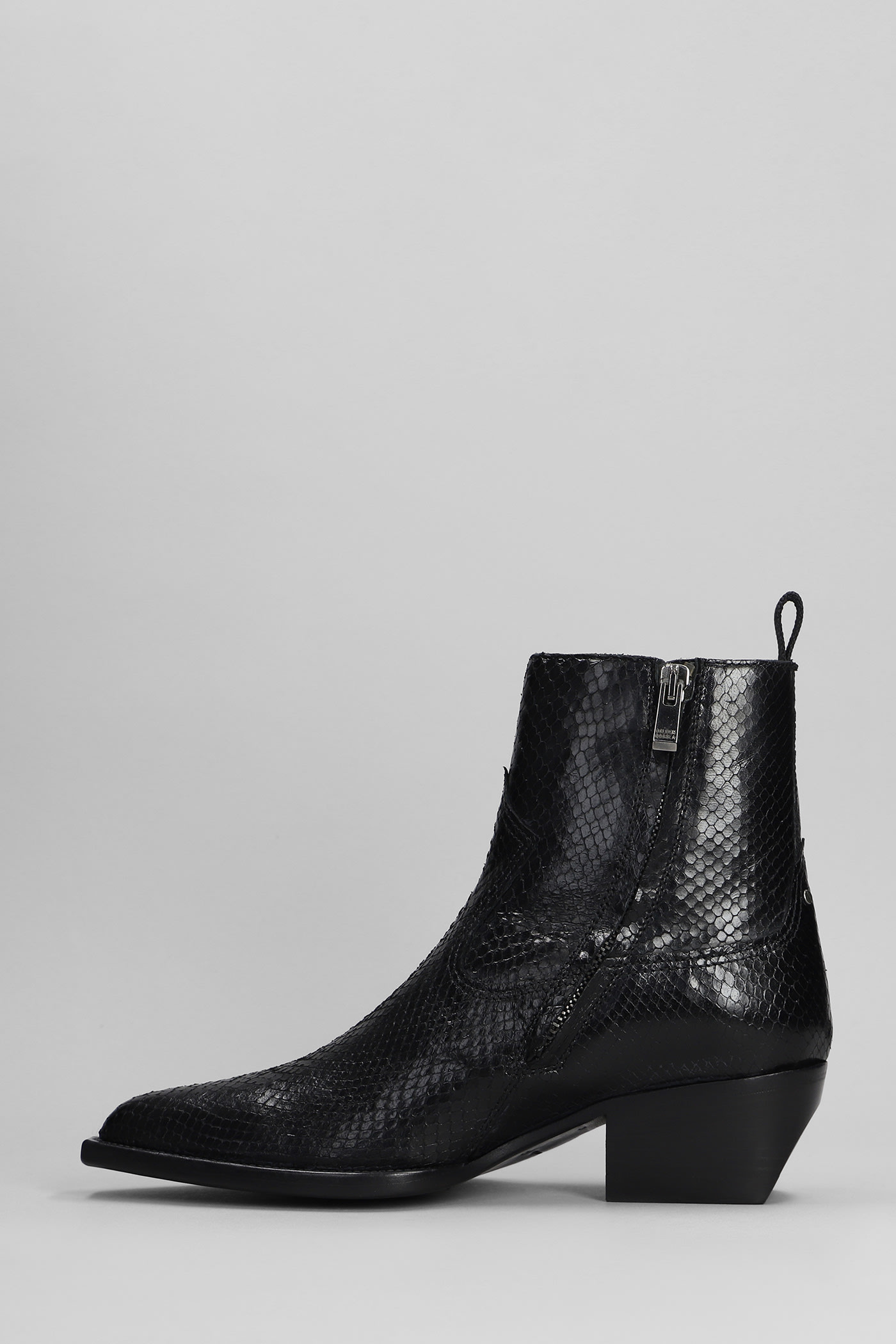 Shop Golden Goose Debbie Texan Ankle Boots In Black Leather