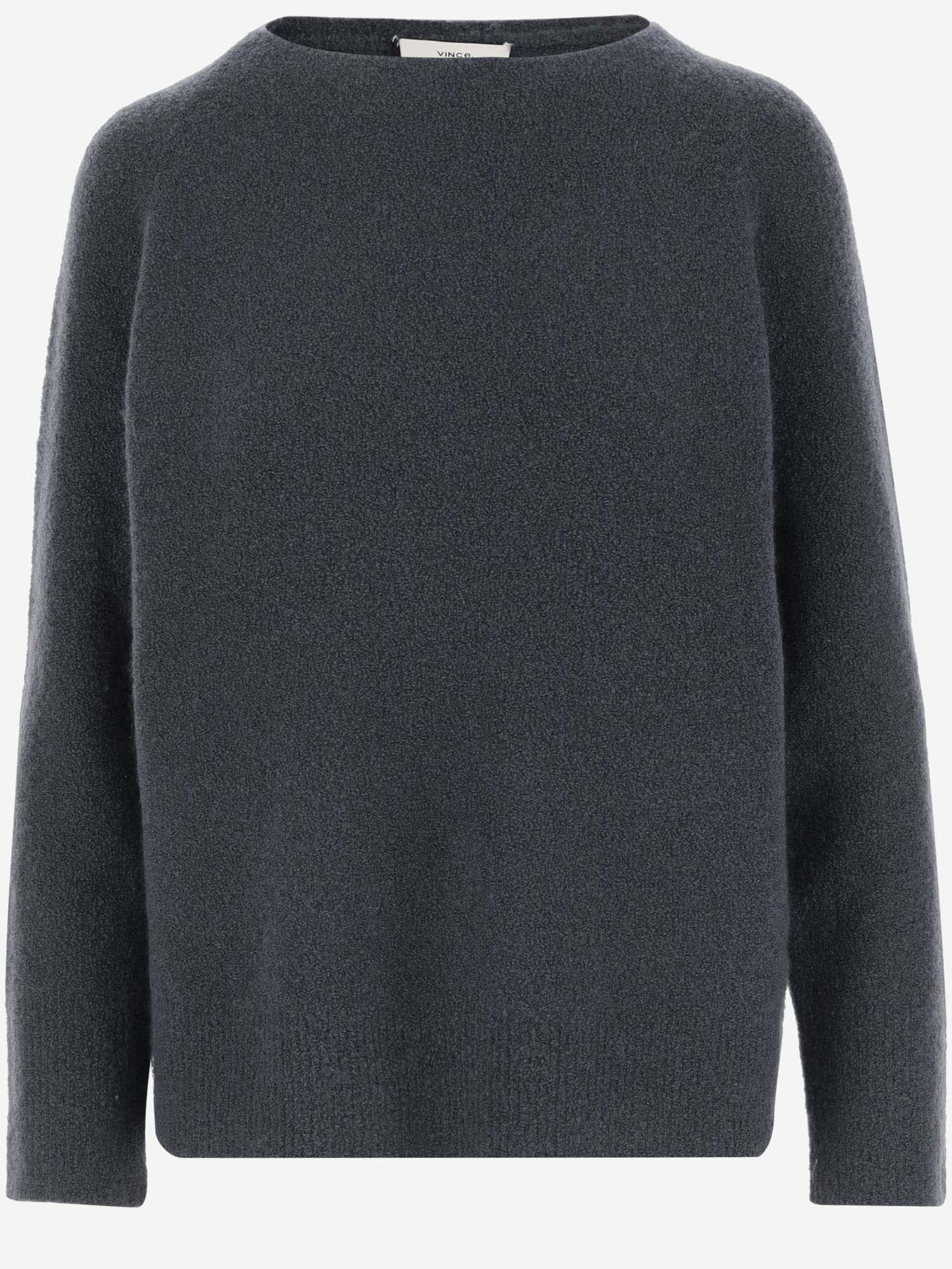 Shop Vince Wool Blend Sweater In Blue