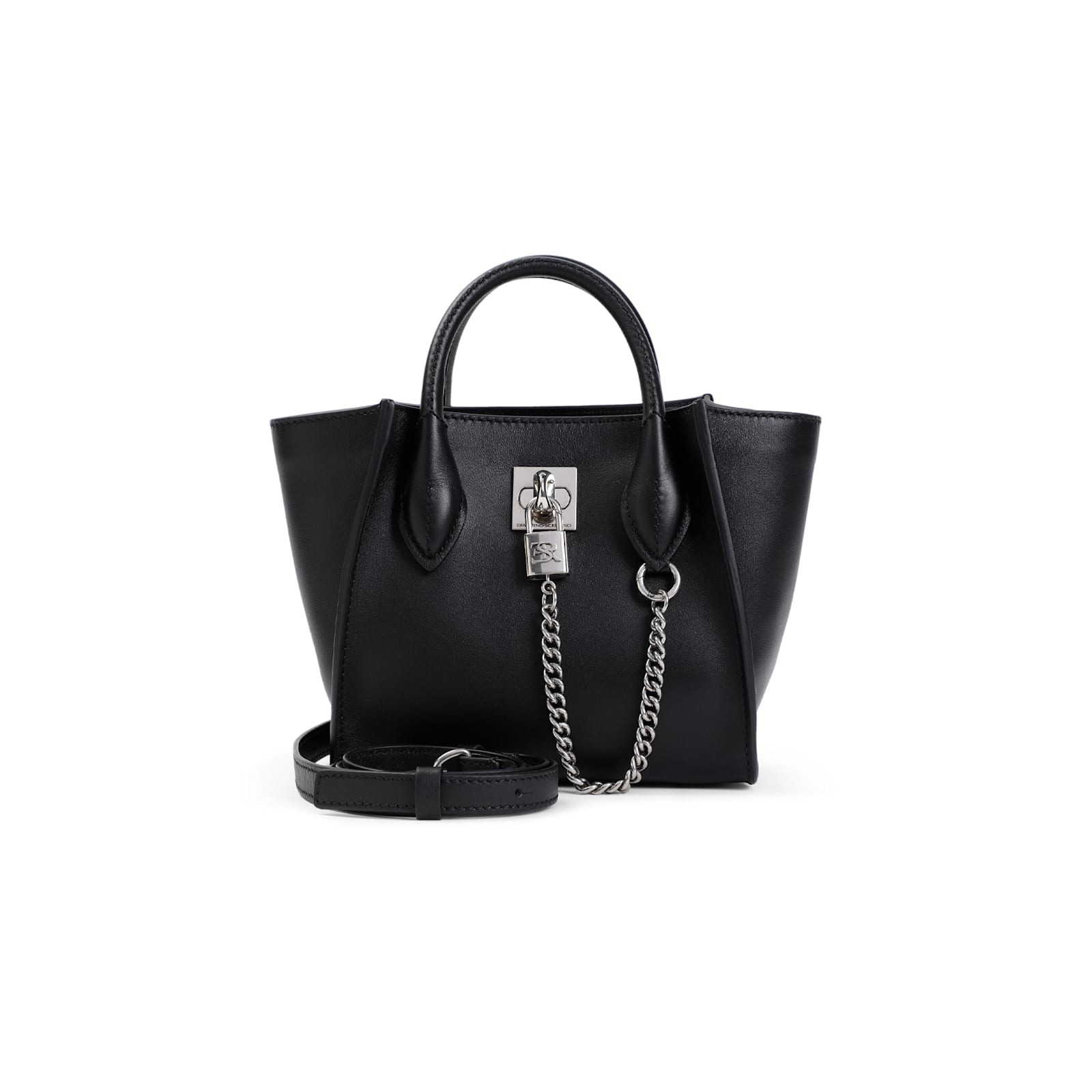 Shop Ermanno Scervino Mini Shopping Handbag In Black