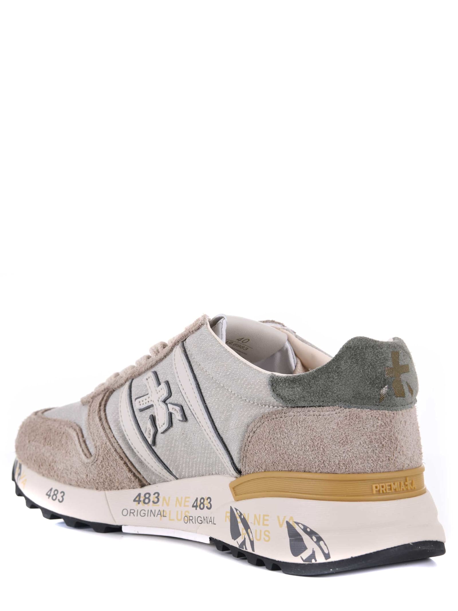 Shop Premiata Sneakers In Beige/grigio