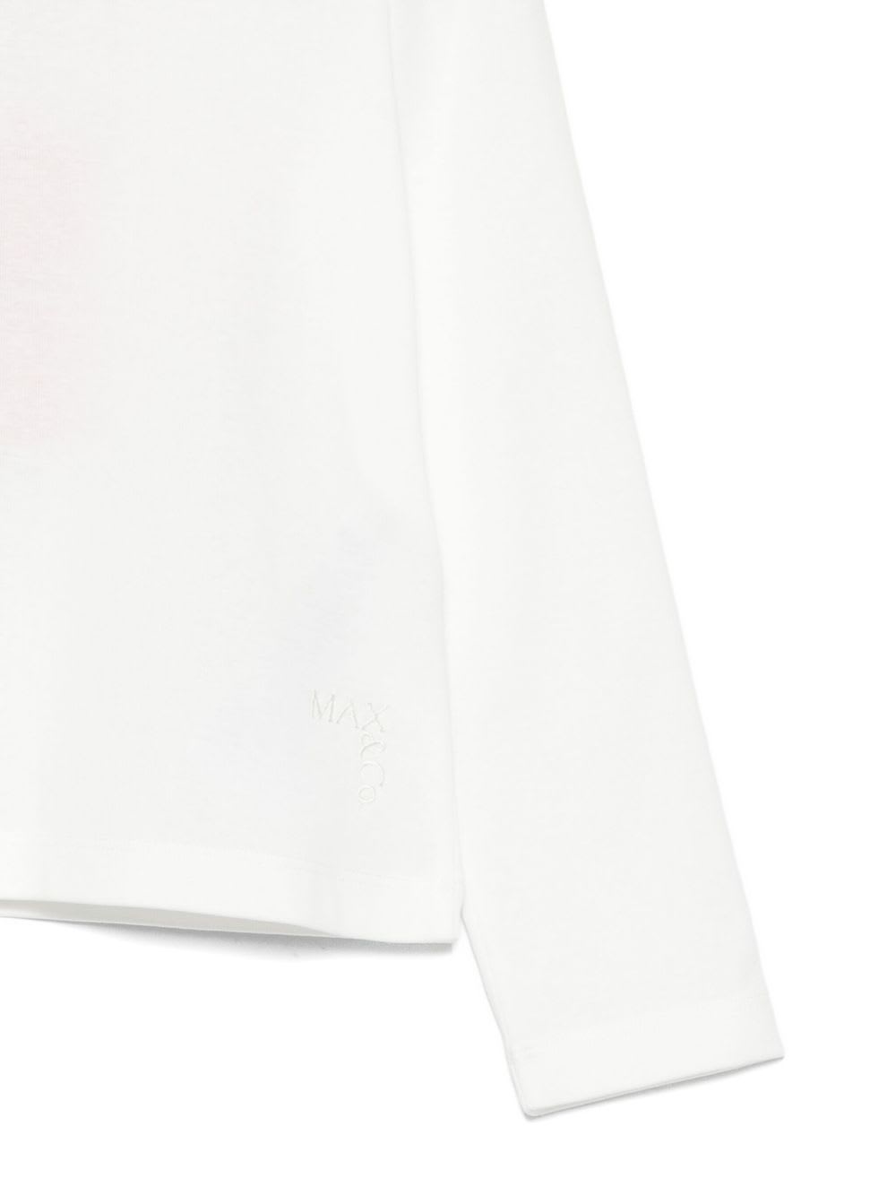 Max&amp;co. Kids Top With Turtleneck And Long Sleeves In White