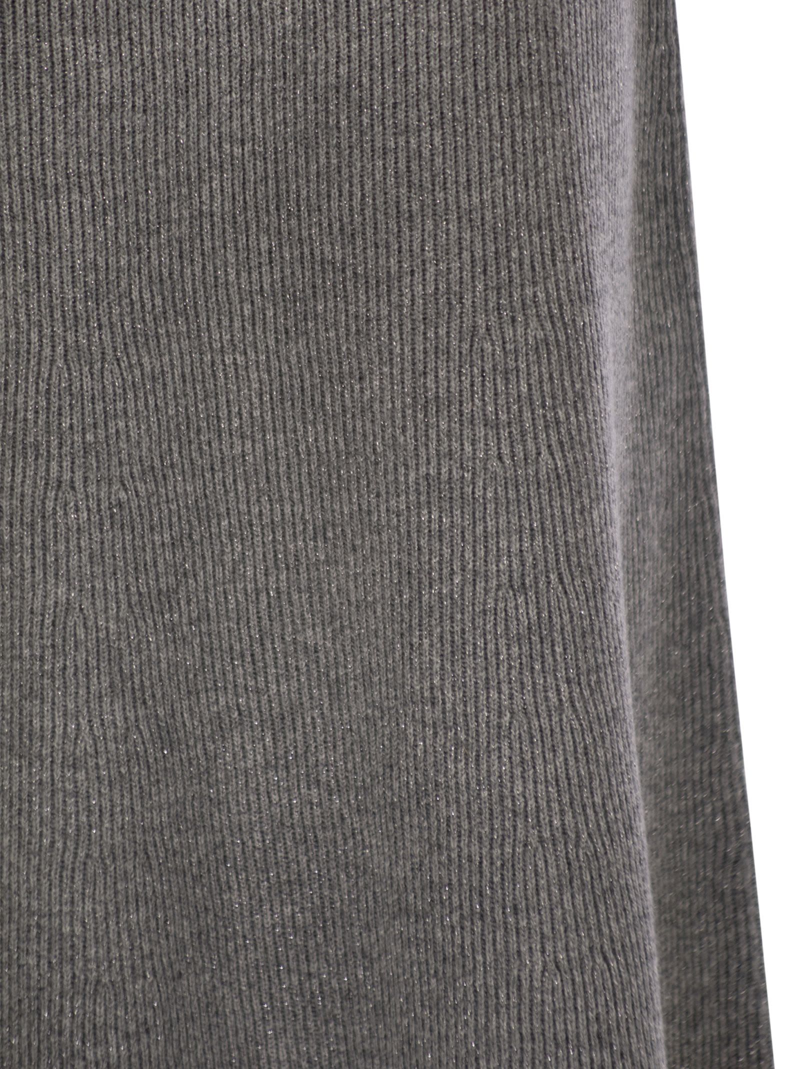 Fabiana Filippi Platinum And Lurex Long Skirt In Gray