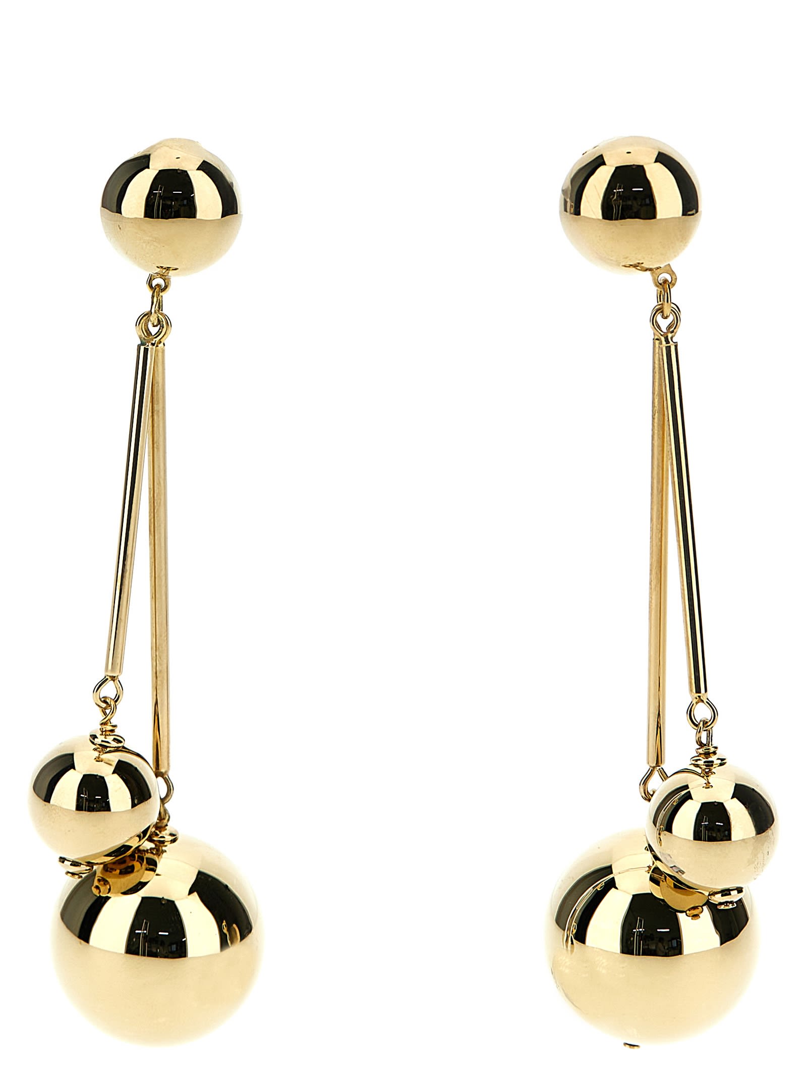 double Gold Ball Earrings