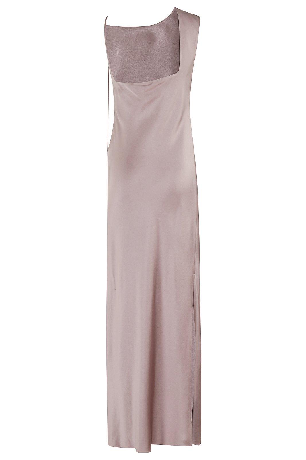 Shop Alysi Asymmetric Sleeveless Satin Dress