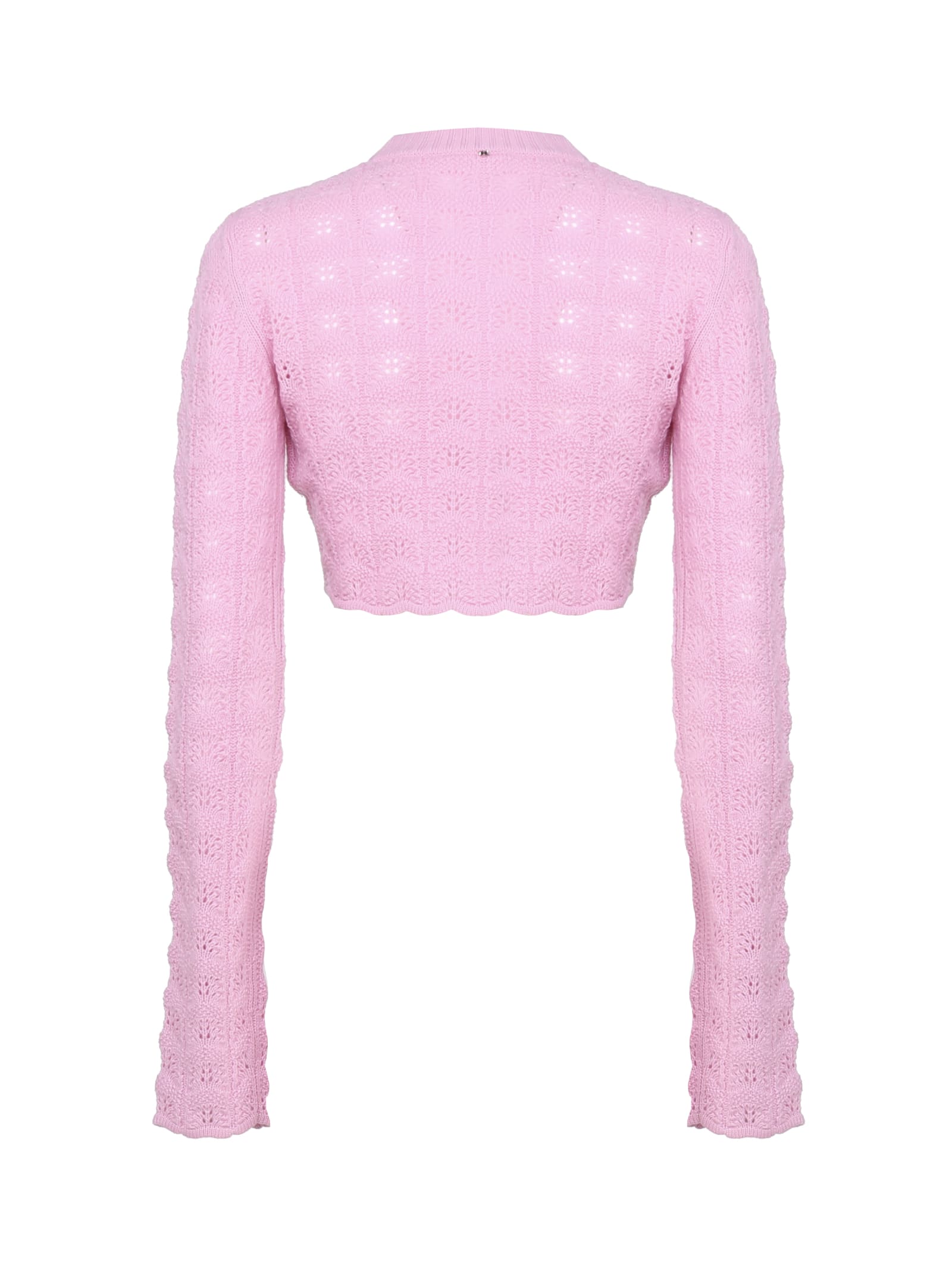 Shop Max Mara Crop Top Knit In Pink