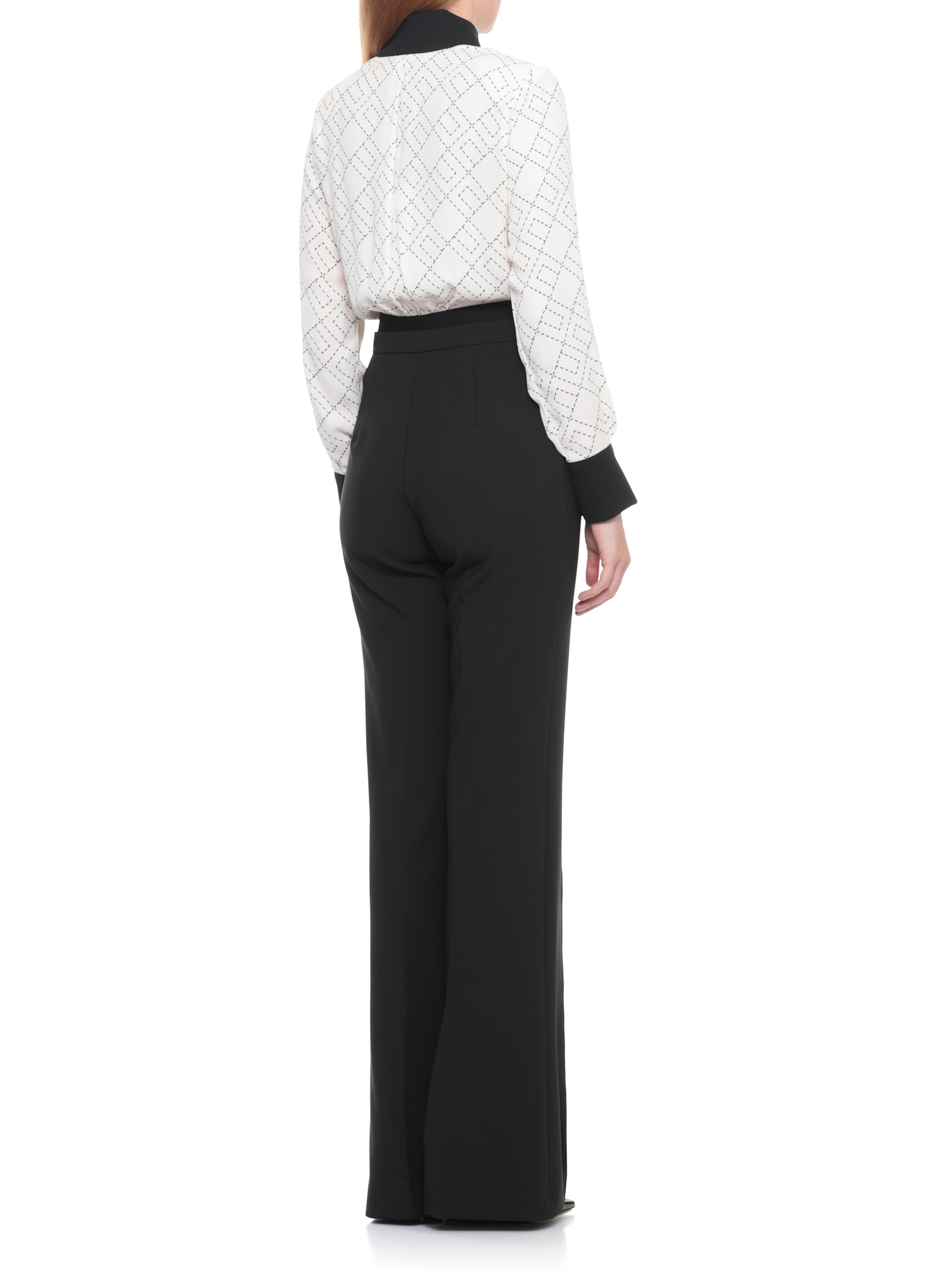 Elisabetta Franchi Long Sleeve Shirt With Elasticated Hem And Pockets In Multi