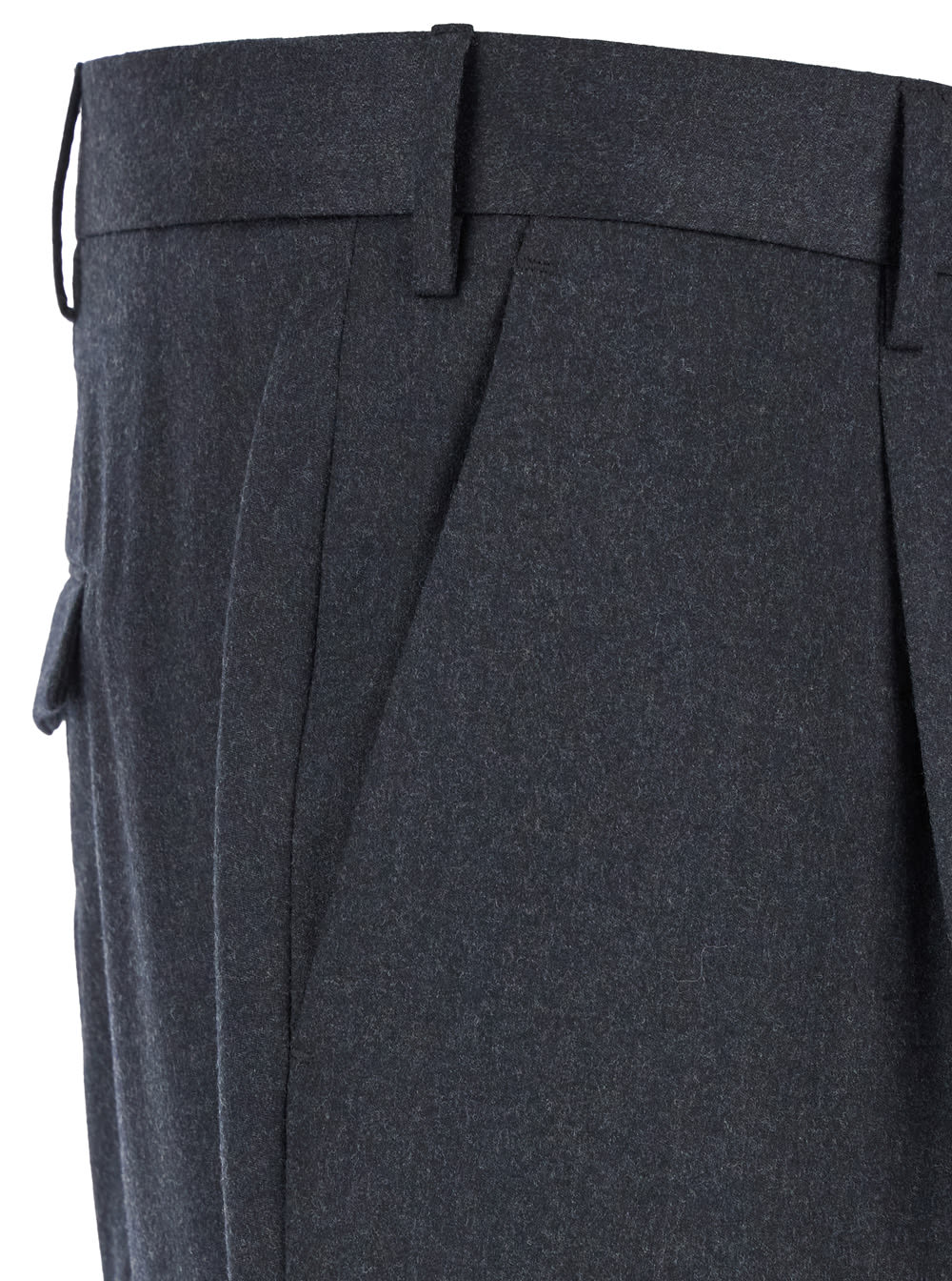 Shop Pt Torino Grey Slim Pants With Concealed Closure In Fabric Man