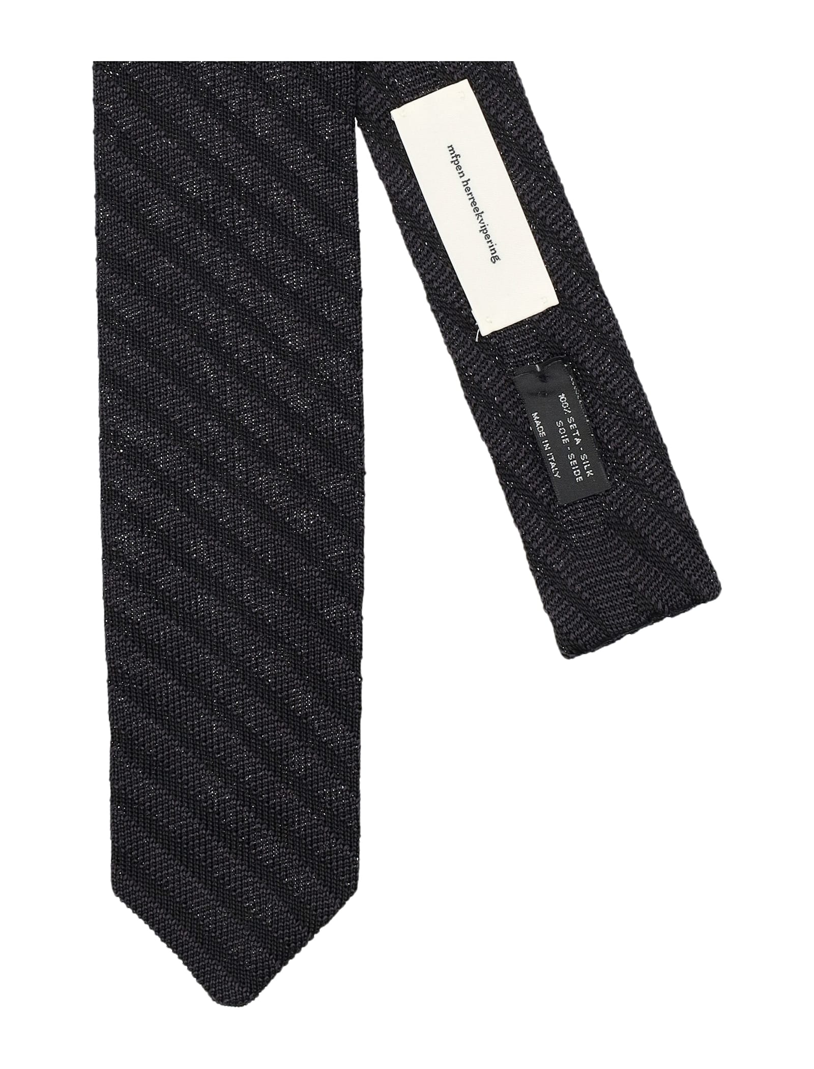 Shop Mfpen Formal Tie In Black Grey Stripe