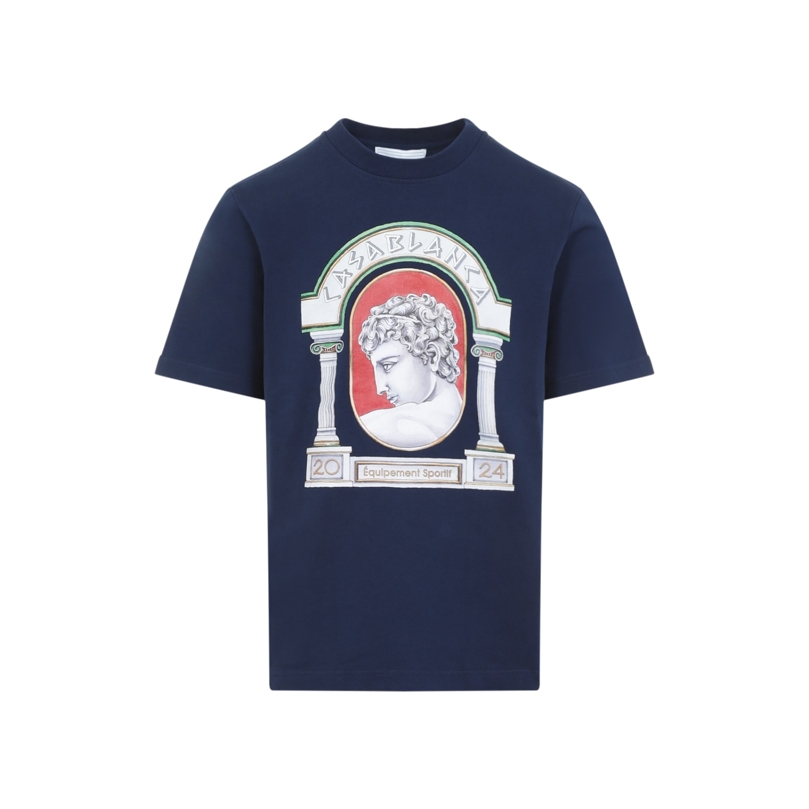 Shop Casablanca La Medaille Printed T-shirt In Blu