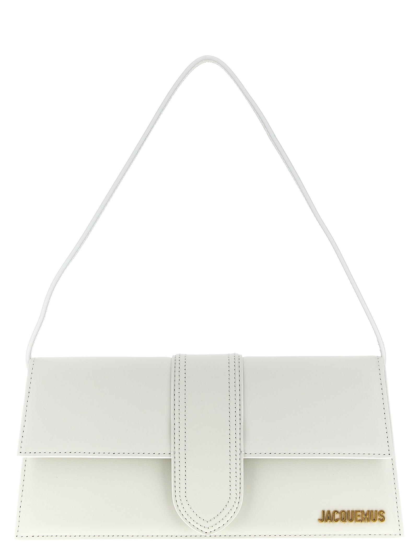 Shop Jacquemus Le Bambino Long Shoulder Bag In White