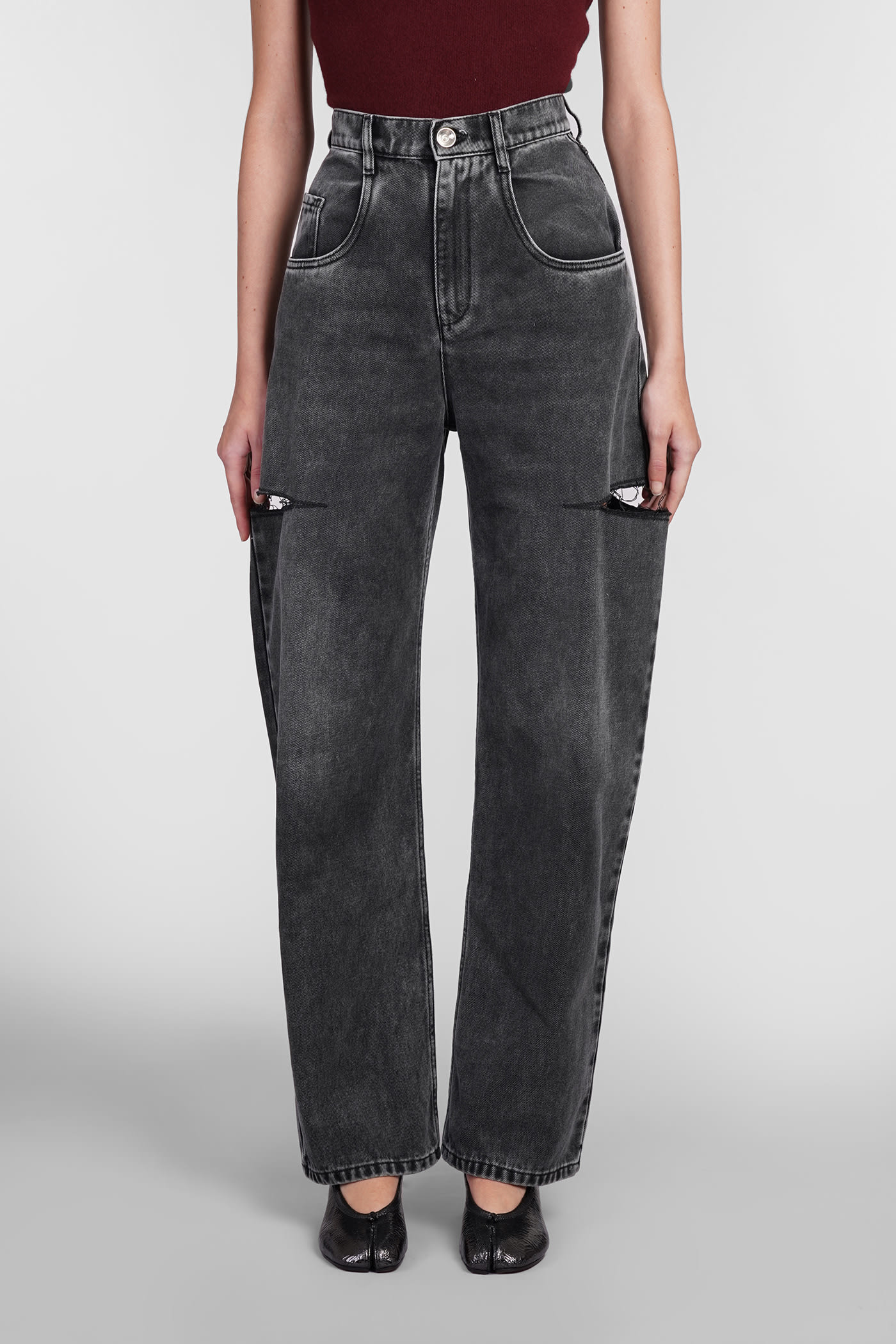 Shop Maison Margiela Jeans In Black Denim