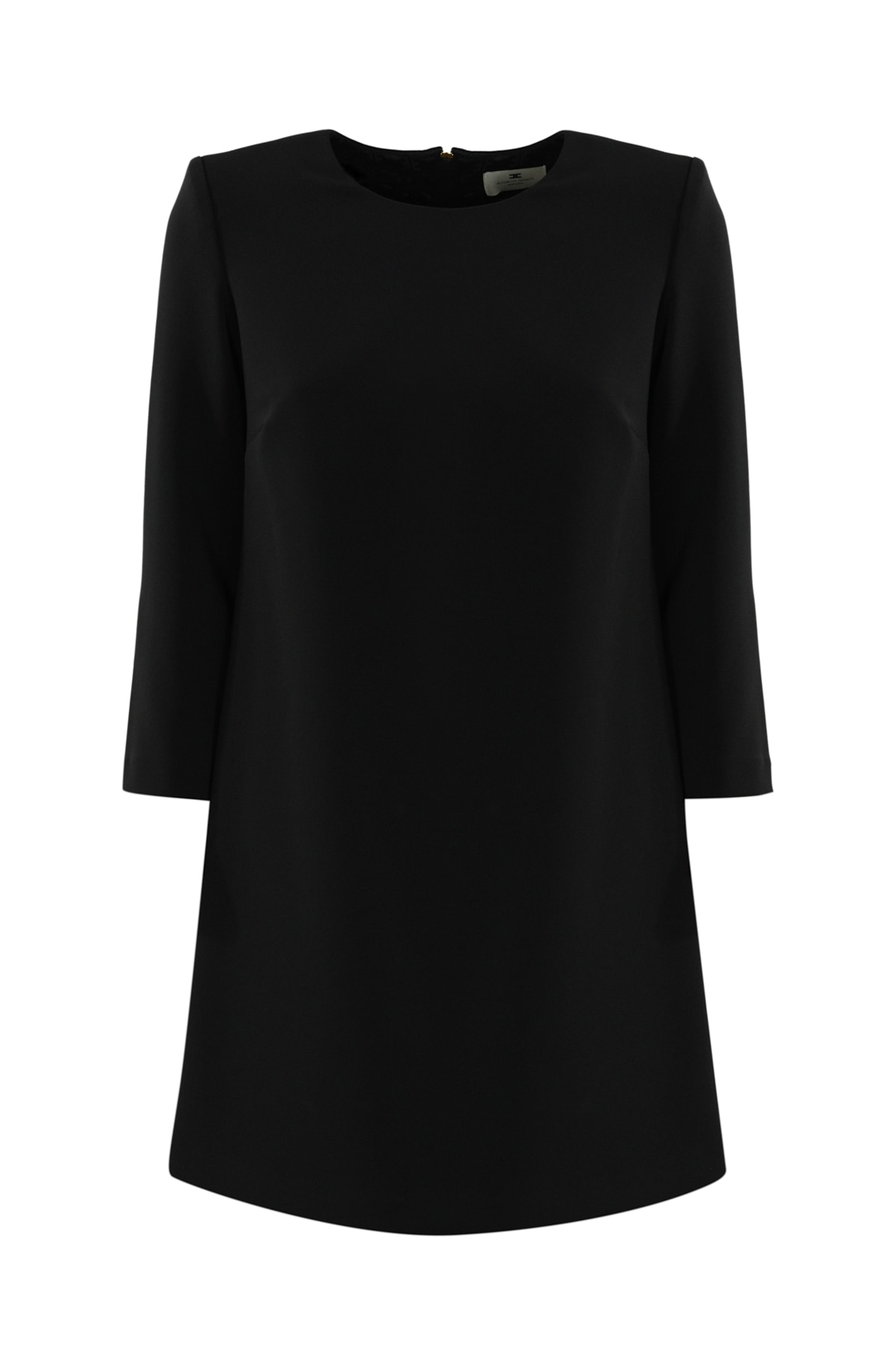 Shop Elisabetta Franchi Boxy Crepe Dress In Nero