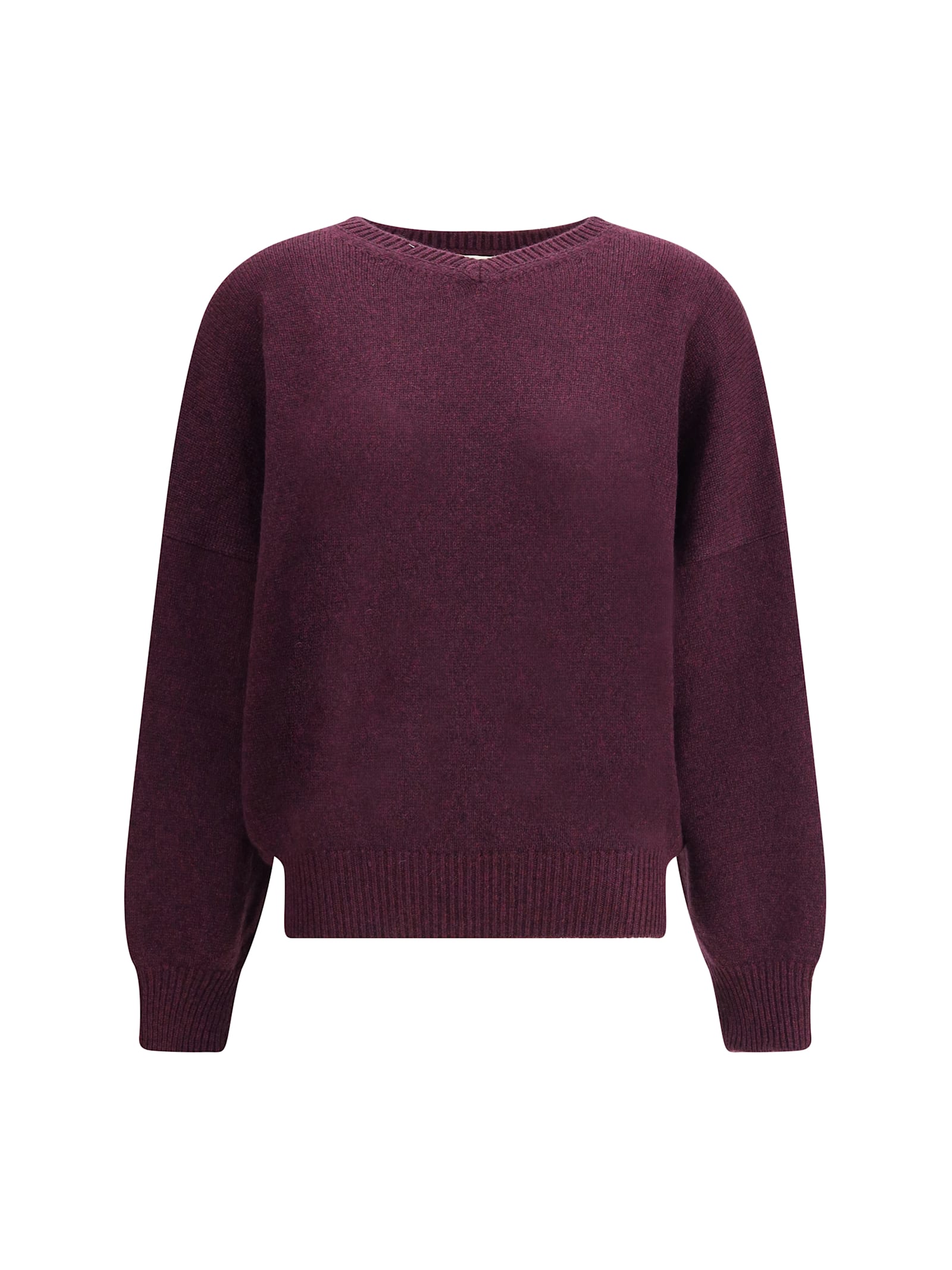 Khaite Wolfe V-neck Knitted Cashmere Sweater In Burgundy