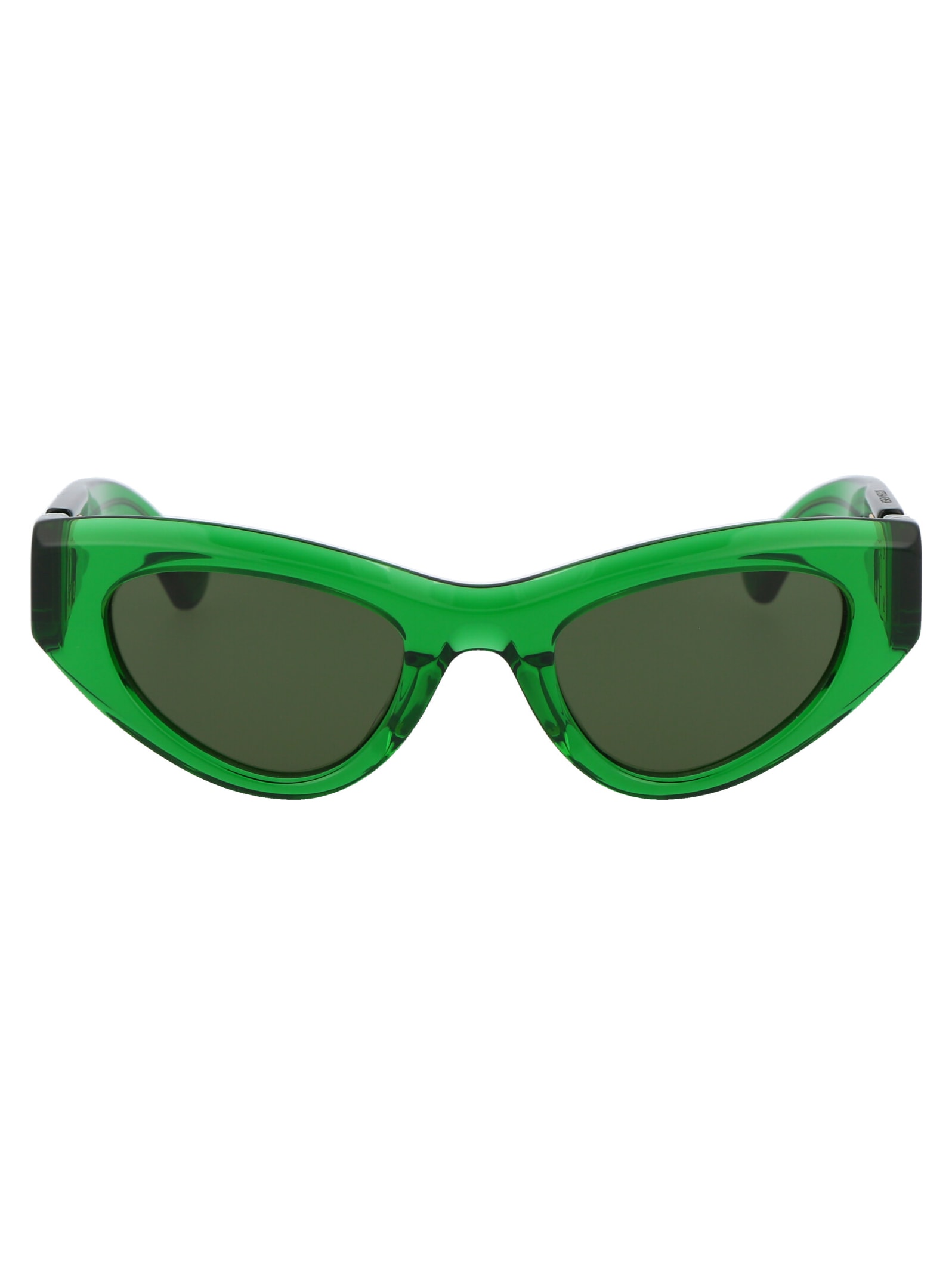 Shop Bottega Veneta Bv1142s Sunglasses In 004 Green Green Green
