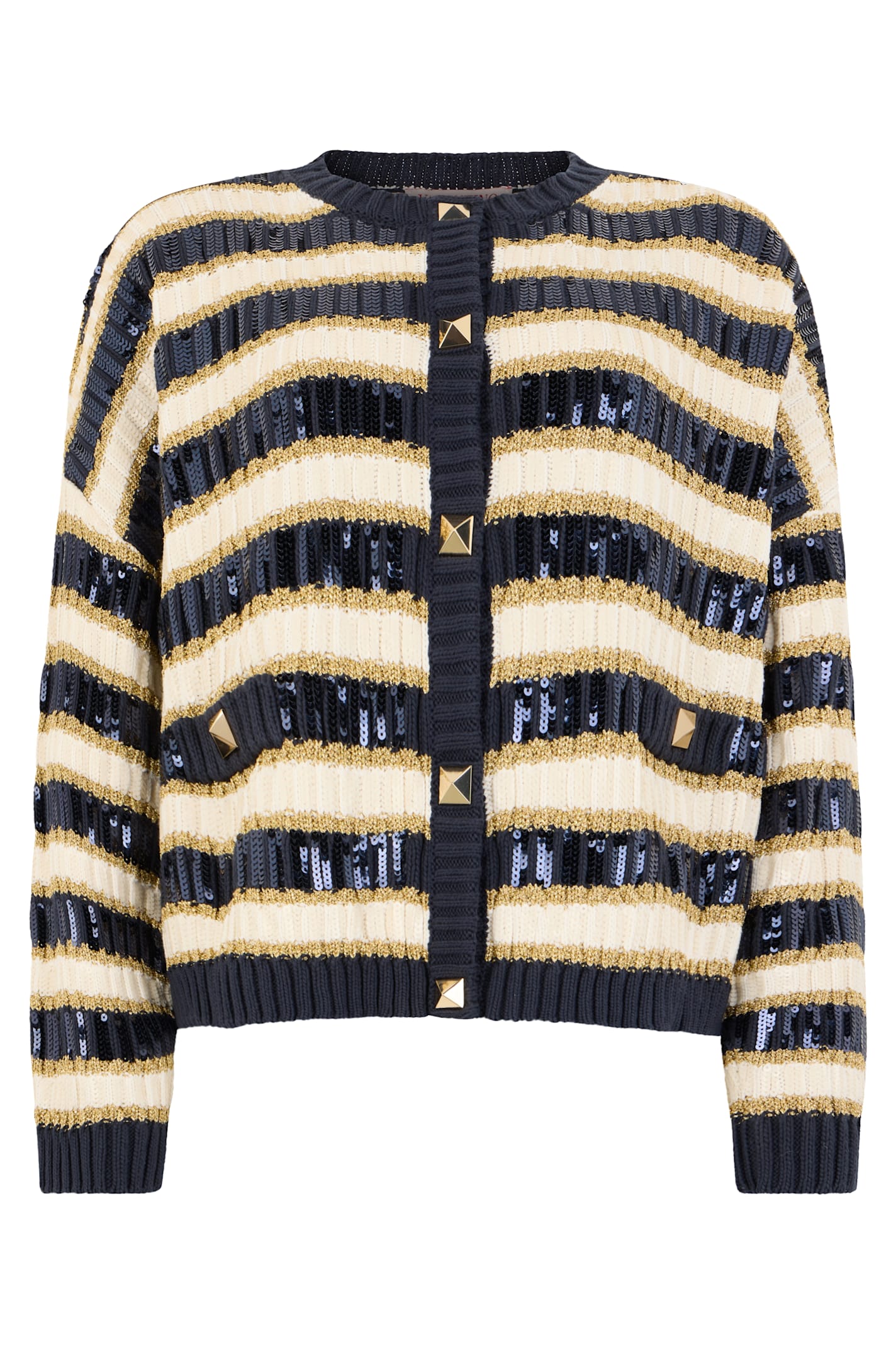 Valentino Striped Cardigan In Multi