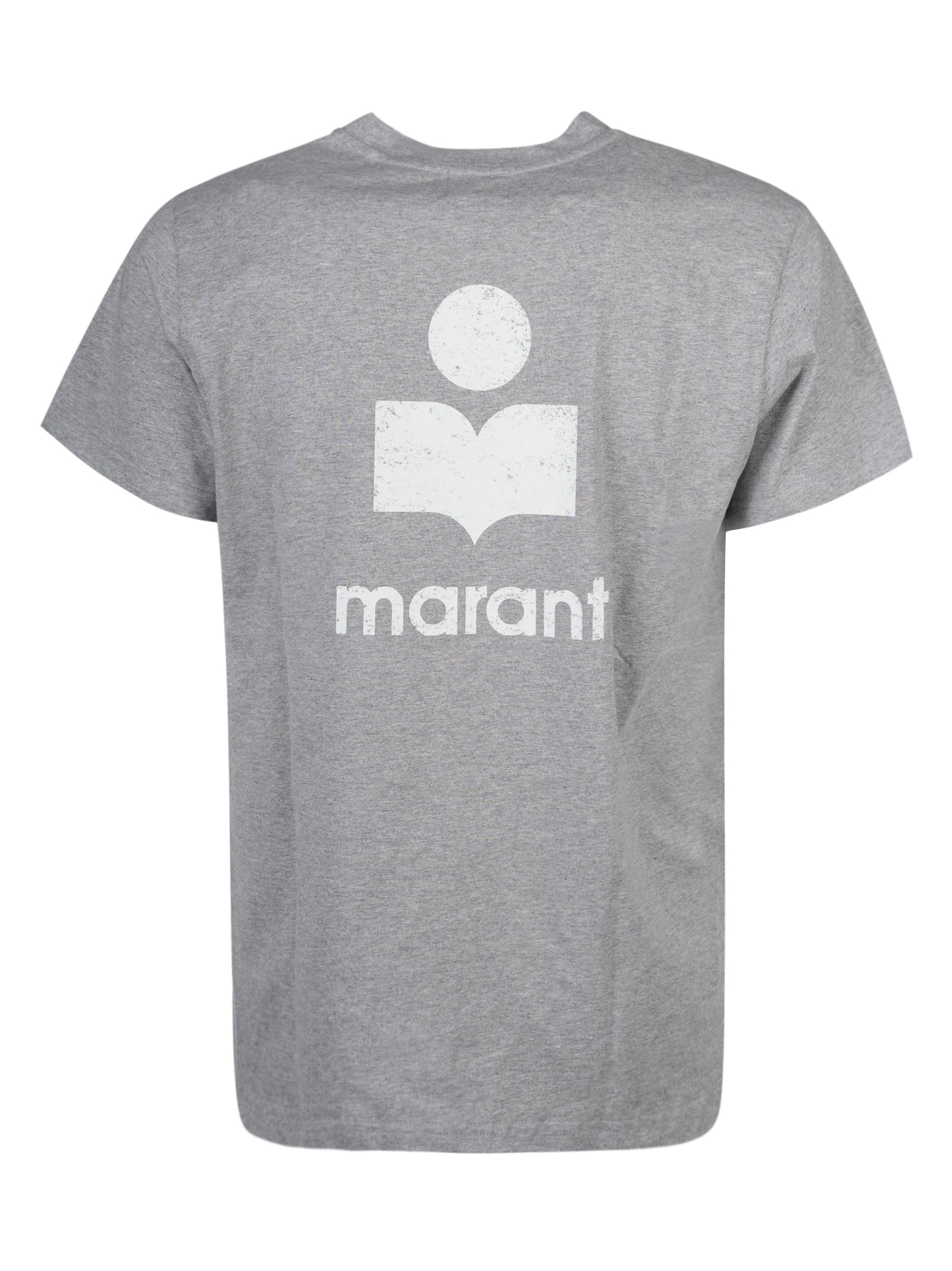 Shop Isabel Marant Zafferh T-shirt In Ecru/grey