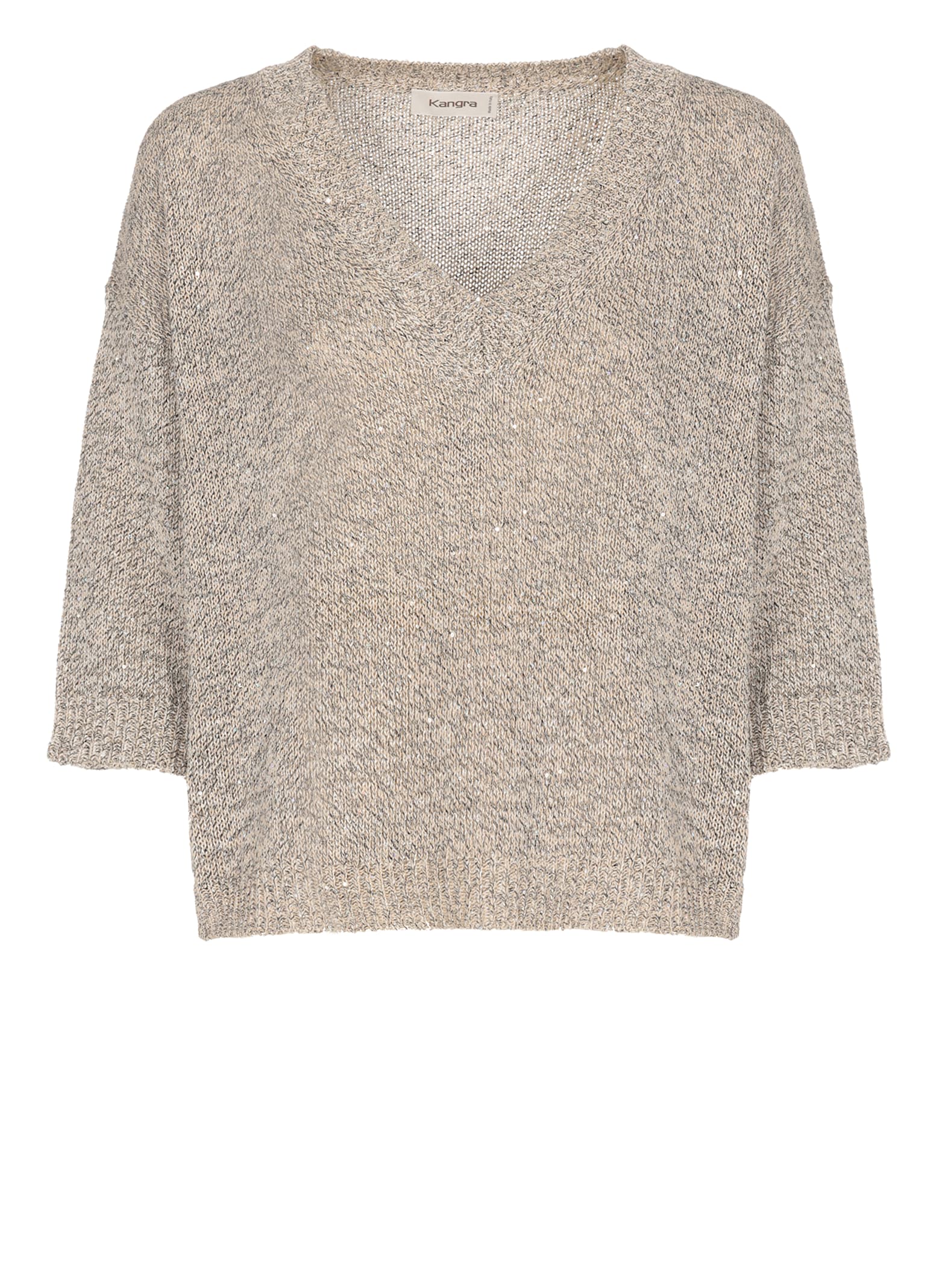 Kangra Cashmere Kangra Beige Cashmere Cotton Blend Sweater