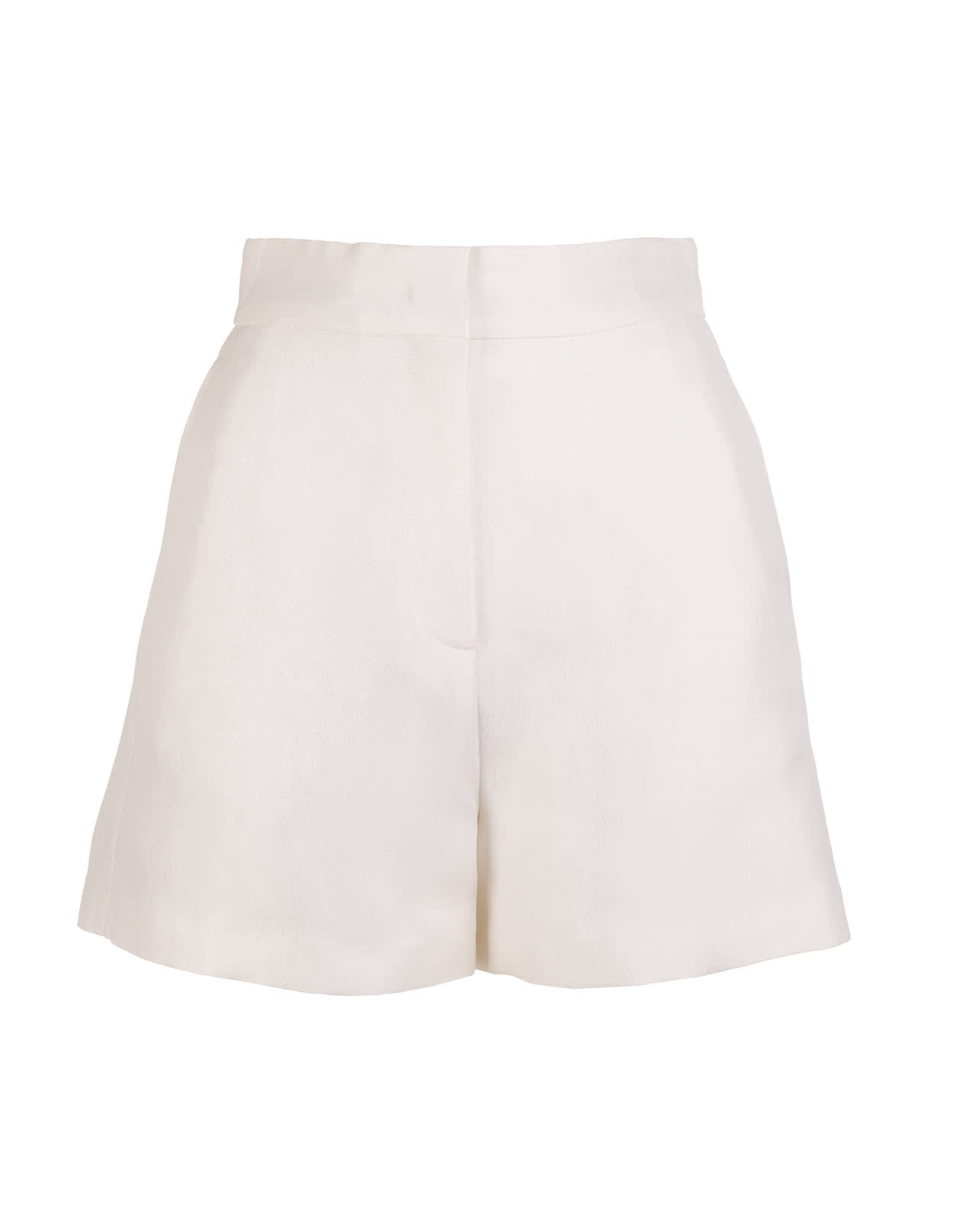 MSGM Woman High Waist Shorts In White Viscose