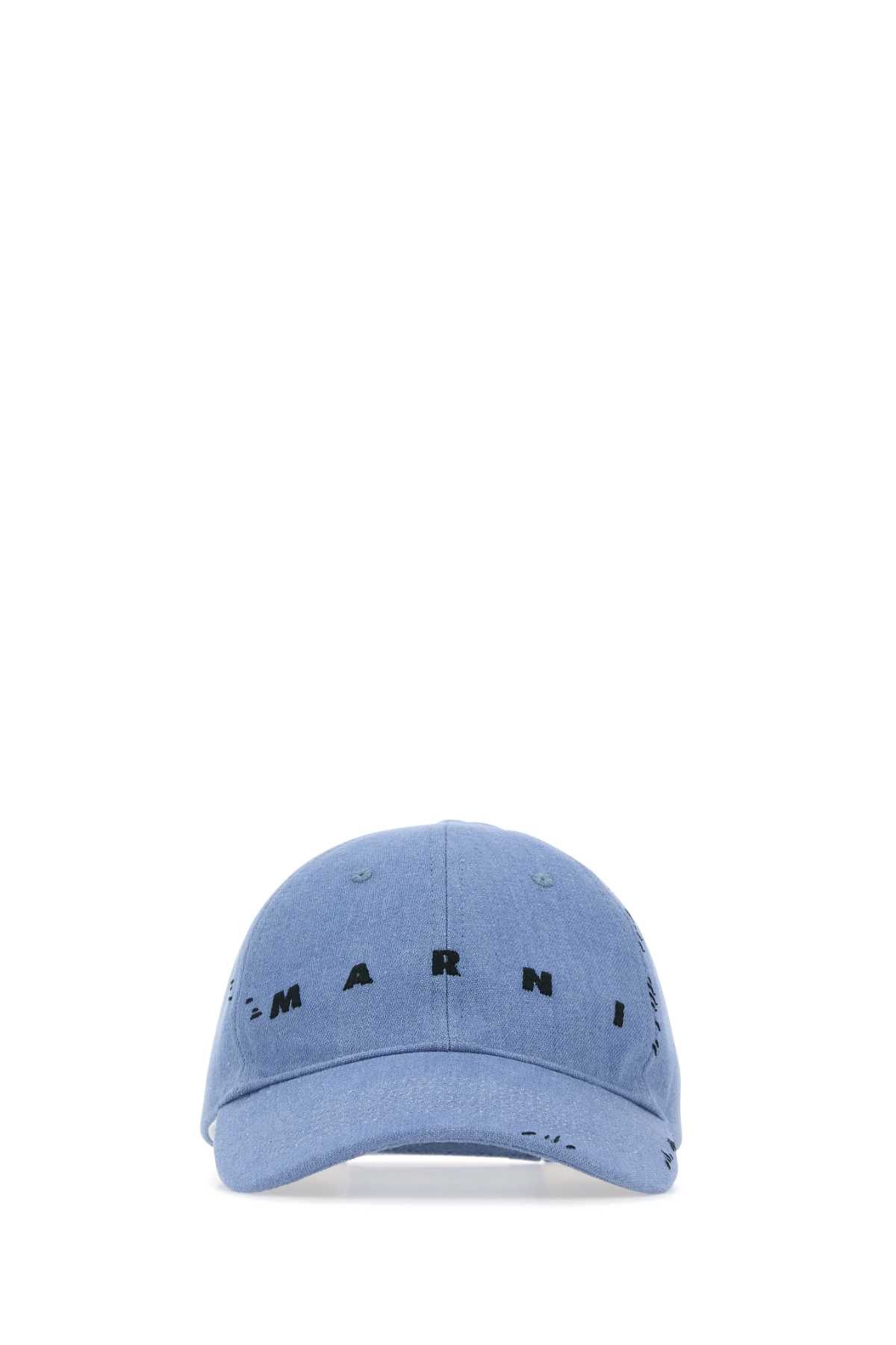 Shop Marni Light Blue Cotton Baseball Hat In Azure