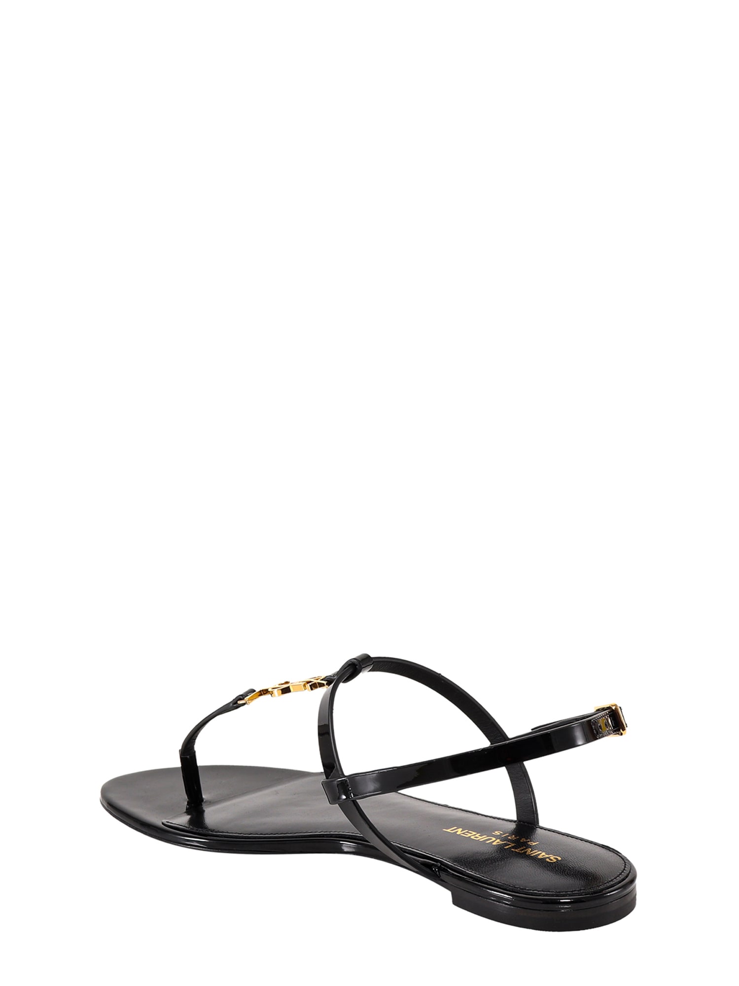 Shop Saint Laurent Cassandra Sandals In Black