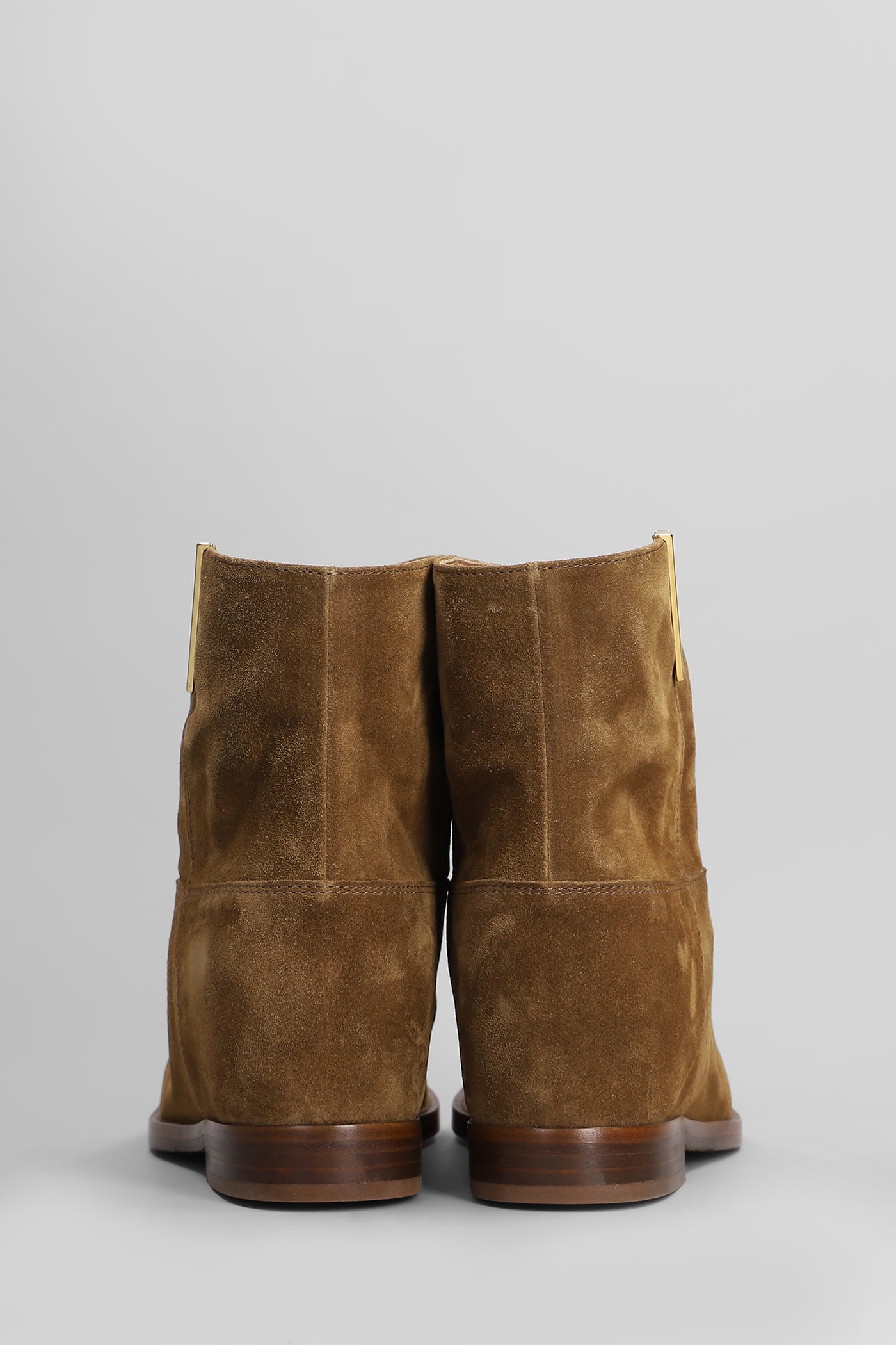 Via Roma 15 Ankle Boots Inside Wedge In Leather Color Suede In Leather Color