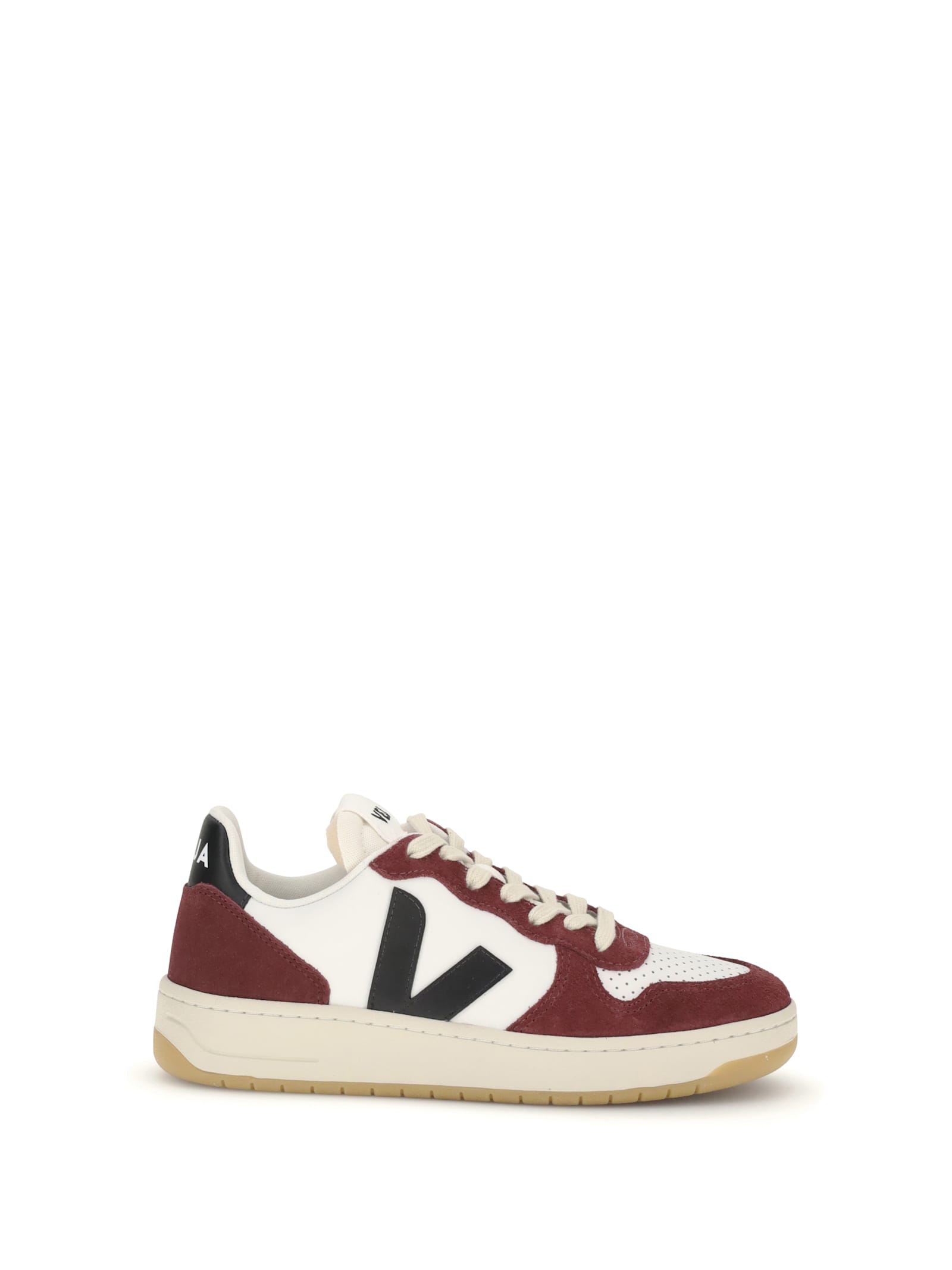 Veja Low-top Calf Leather Sneakers With Suede Overlays In Multi