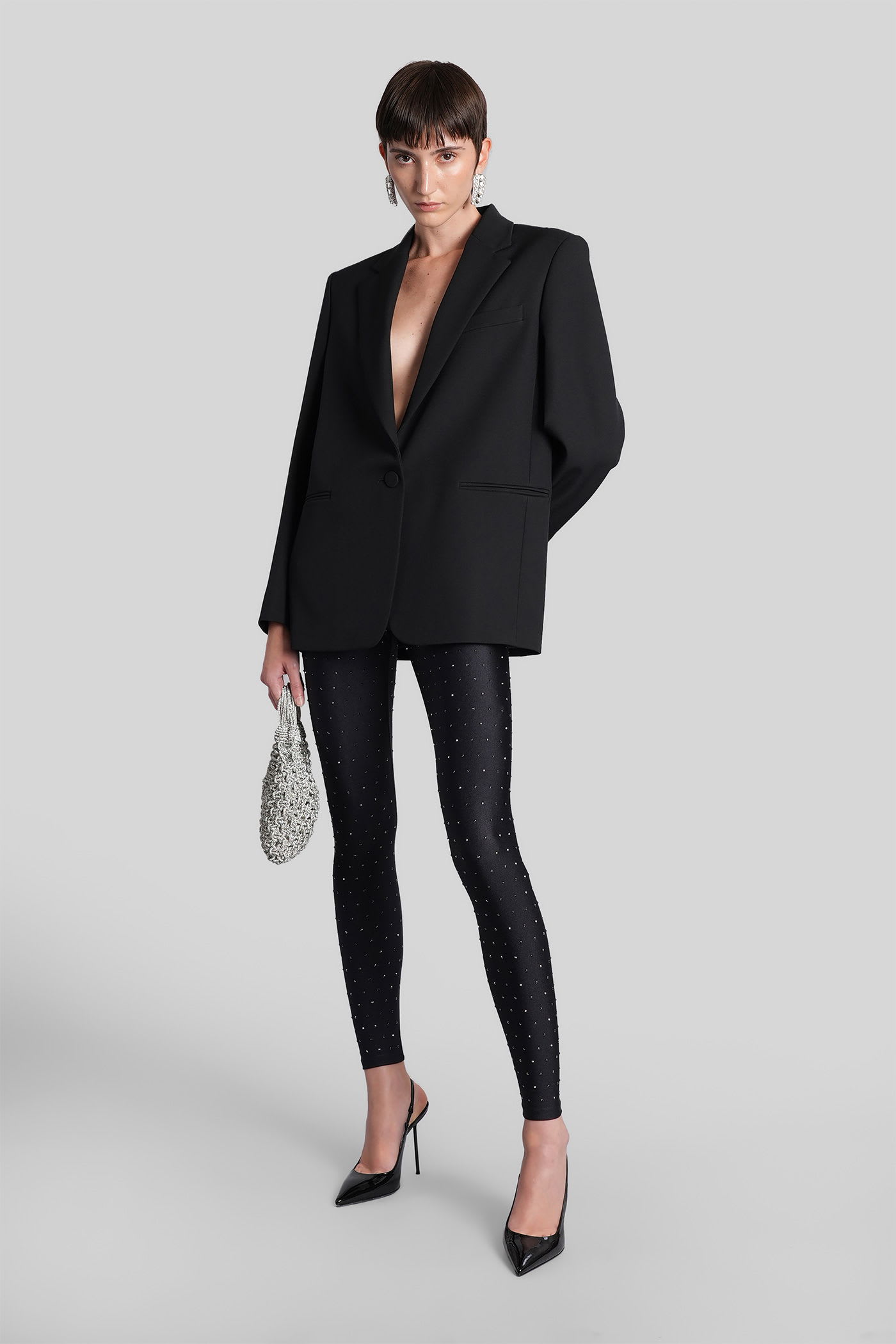 The Andamane Holly Crystal Leggings In Black Polyamide In Black