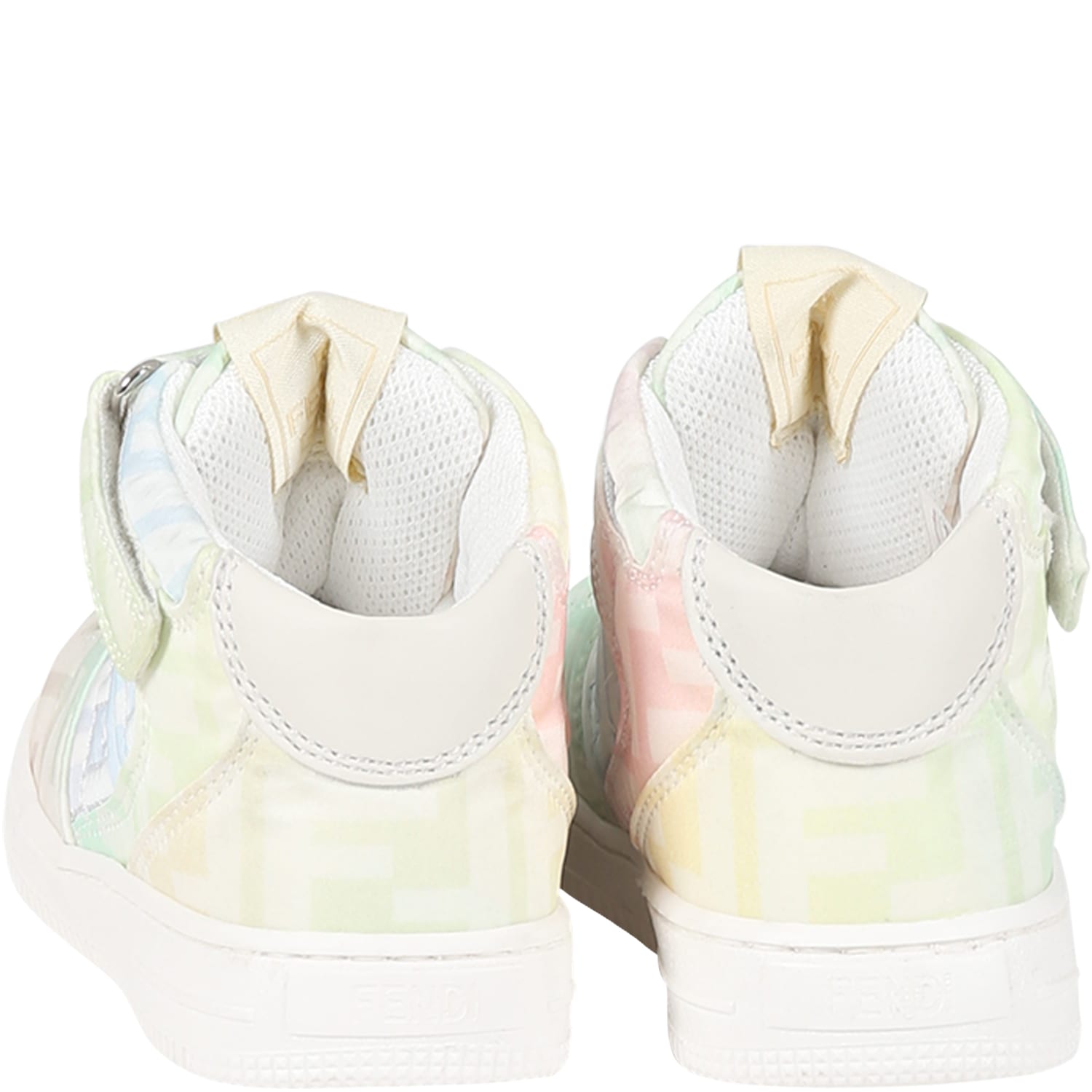Shop Fendi Multicolor Sneakers For Baby Girl With Double Ff