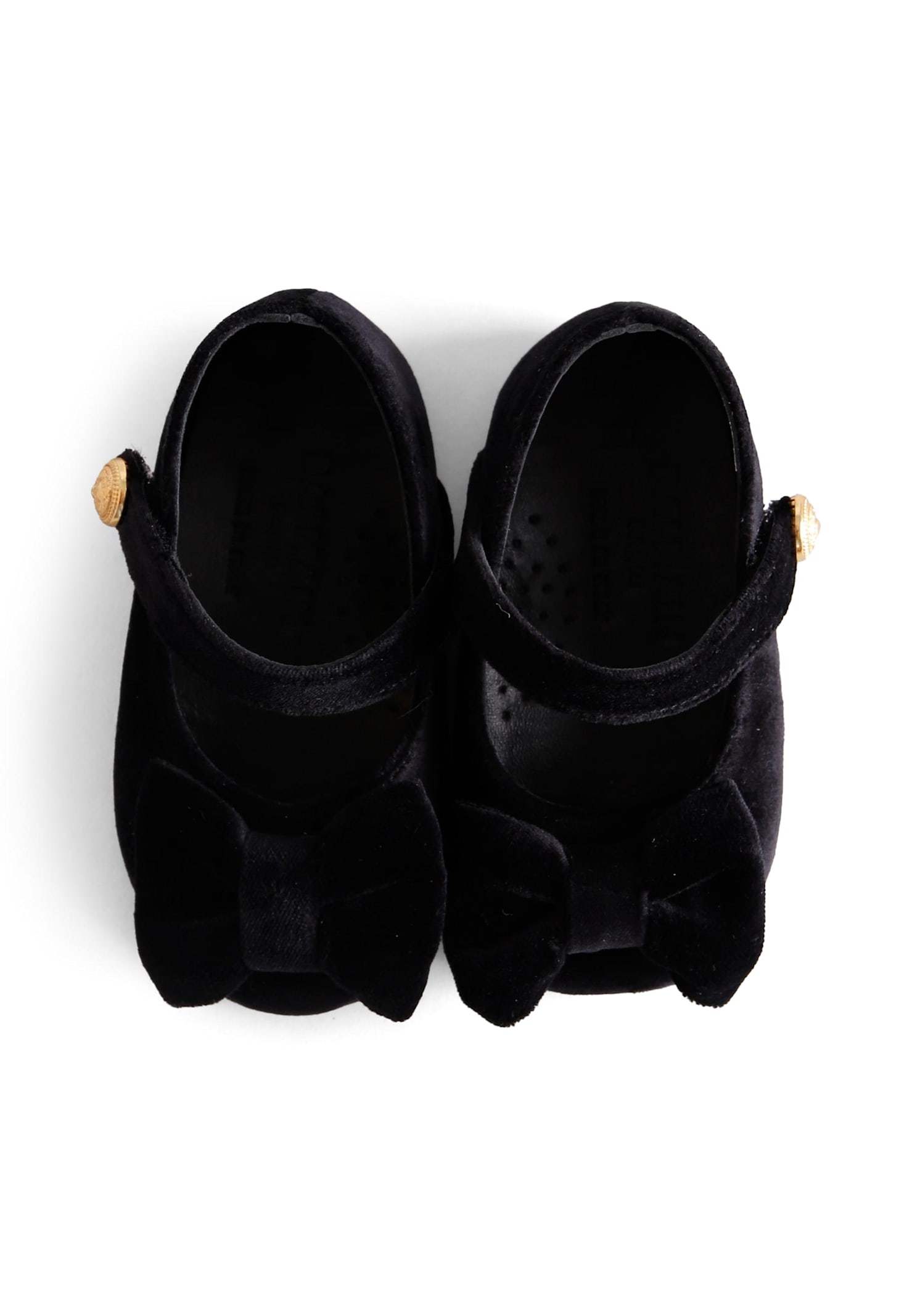 Balmain Black Ballet Flats For Baby Girl With Bow In Black