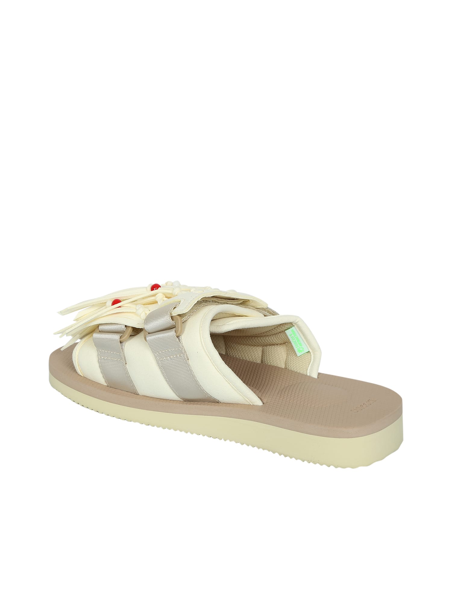 Shop Suicoke Hoto-cab Fringed Sandals In White