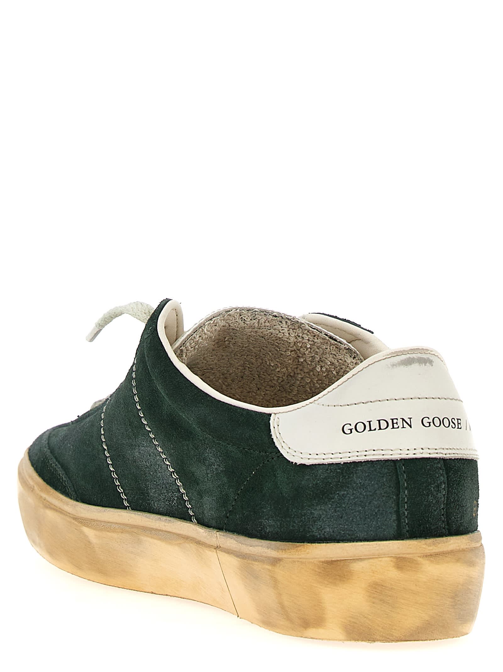 Golden Goose Soul Star Suede Linguetta E Tallone Pelle In Green/milk