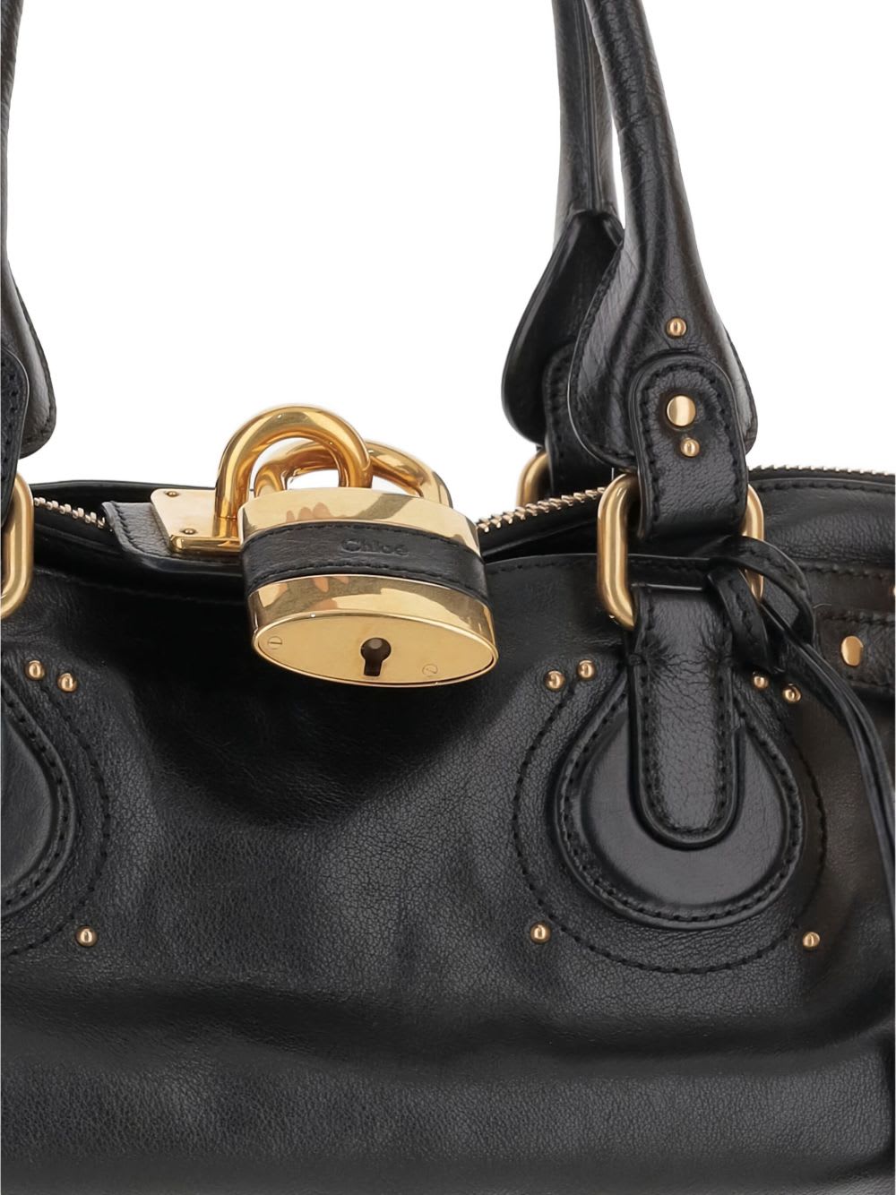Chloé Paddington Shoulder Bag In Black Leather In Black
