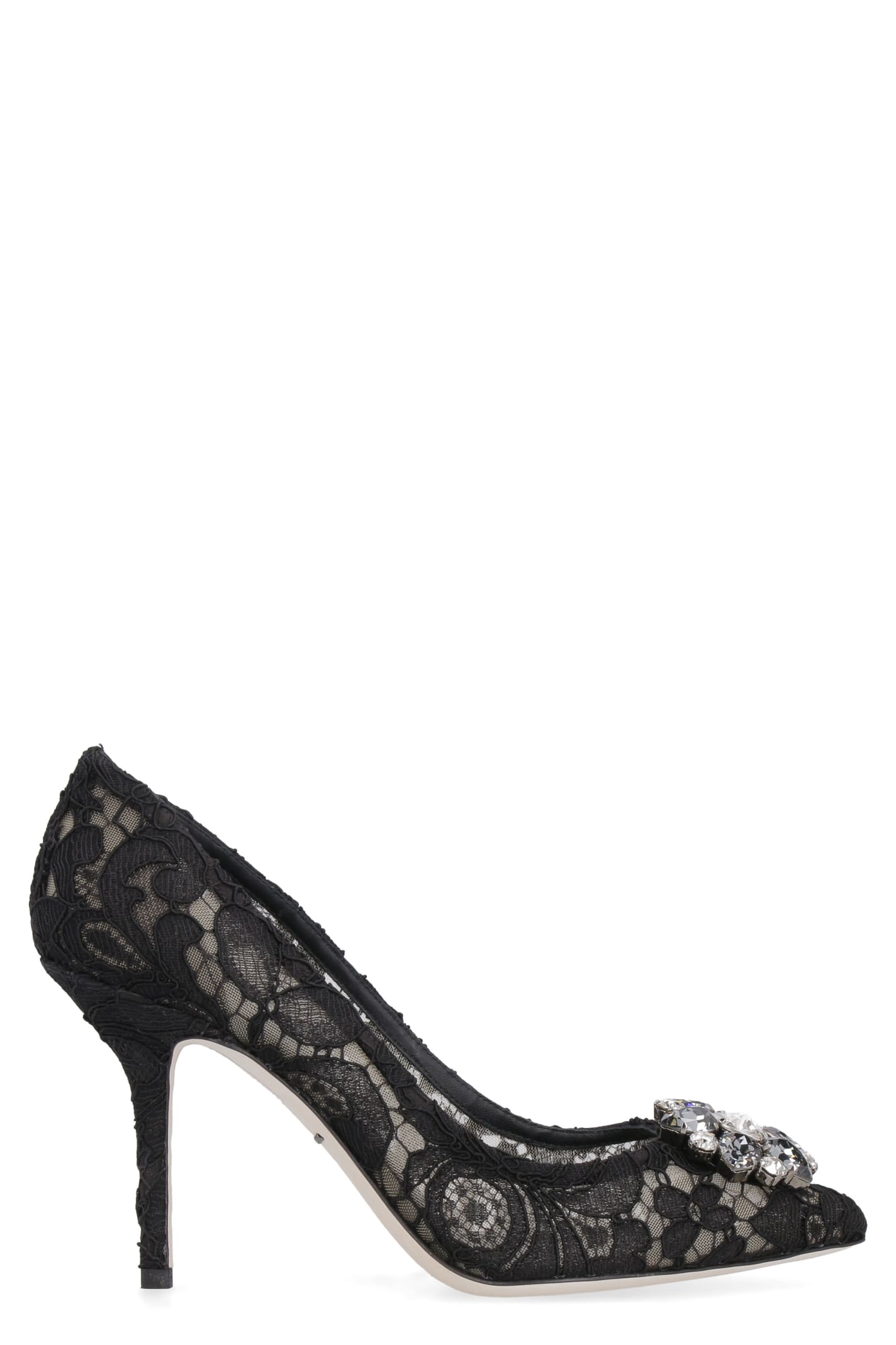 Dolce & Gabbana Bellucci Lace Pumps In Black