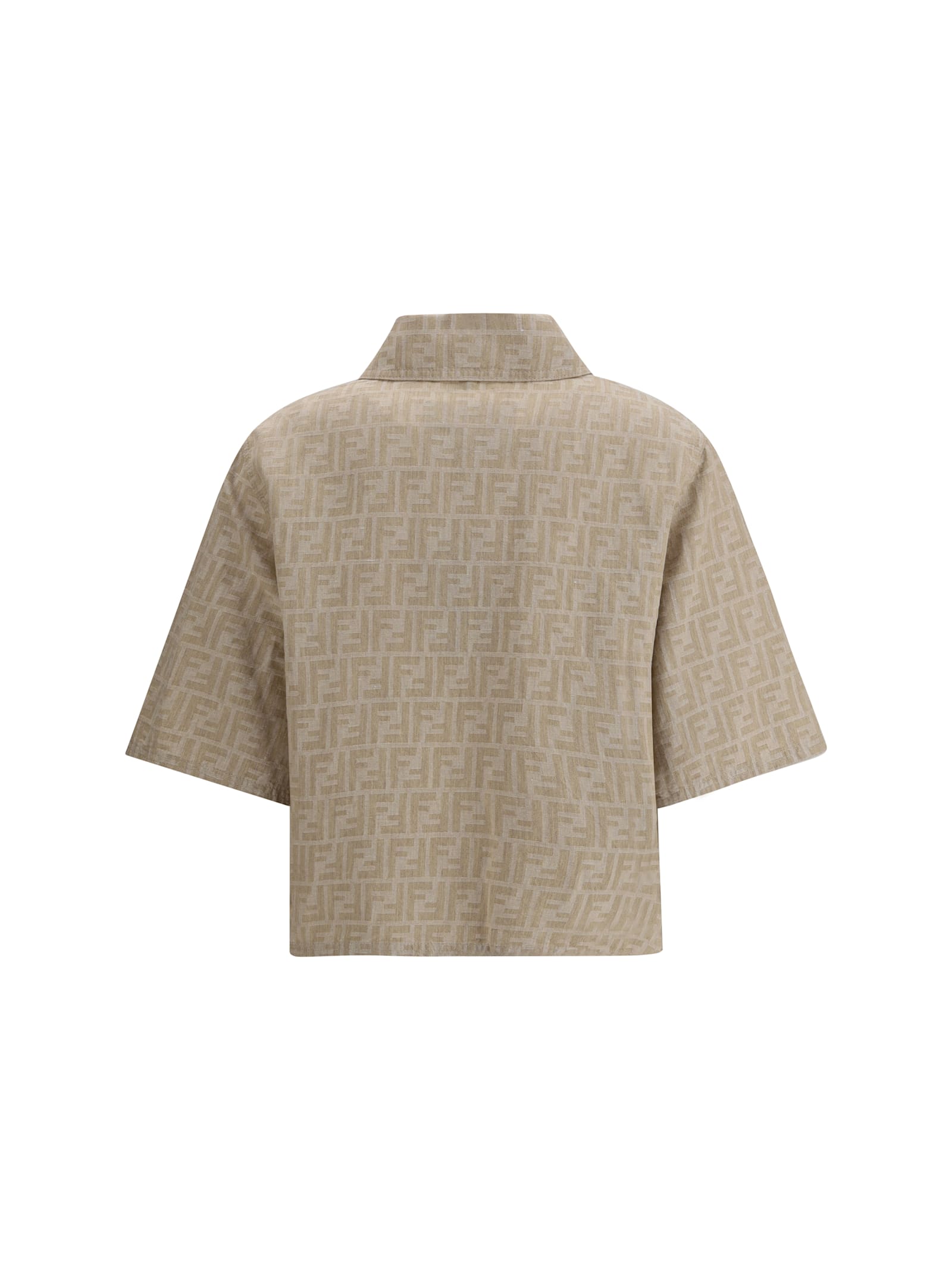 Fendi Jacket Ff Chambray Clothing In Brown